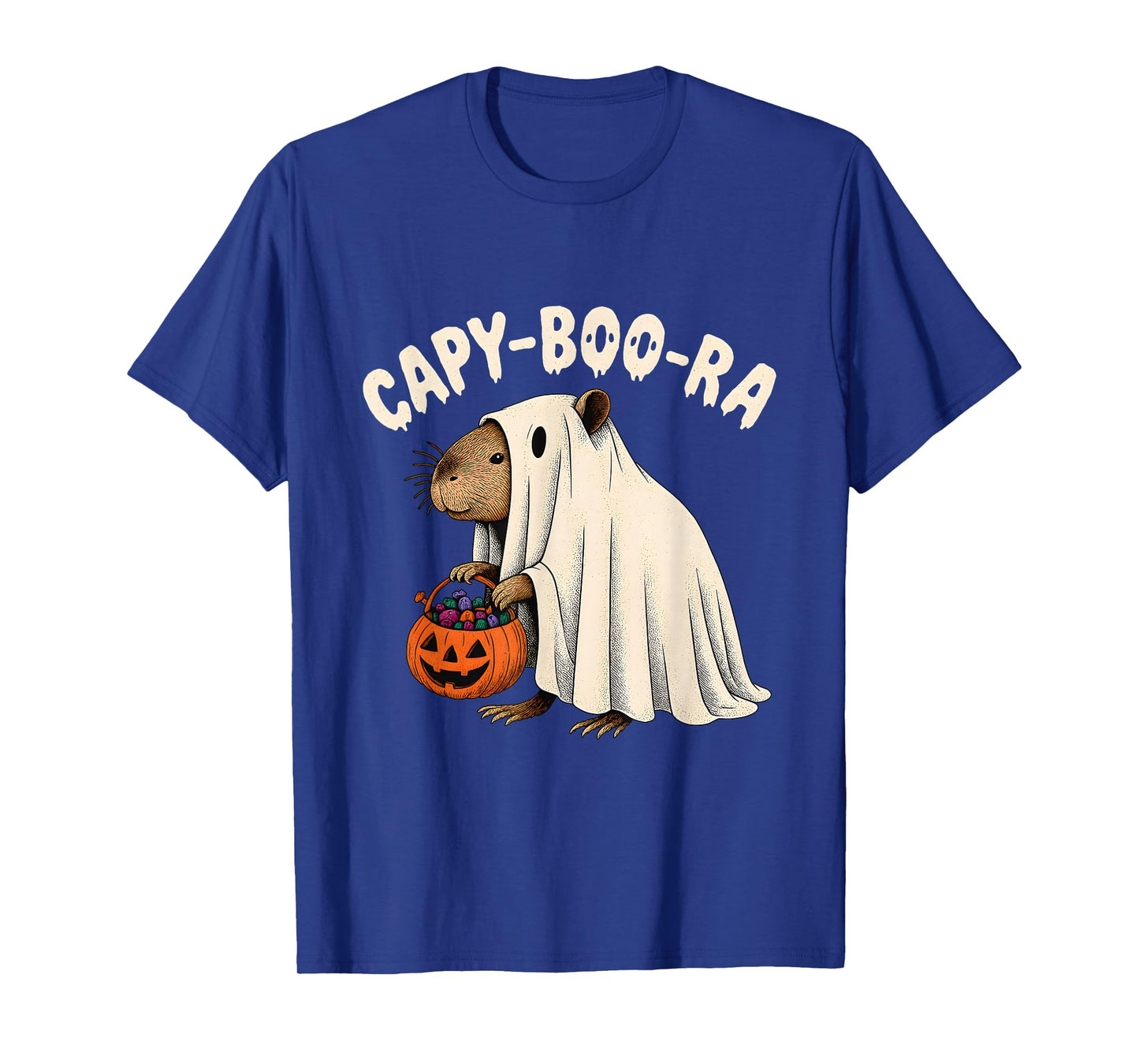 Capy-Boo-ra Funny Capybara Ghost Halloween Costume Art T-Shirt
