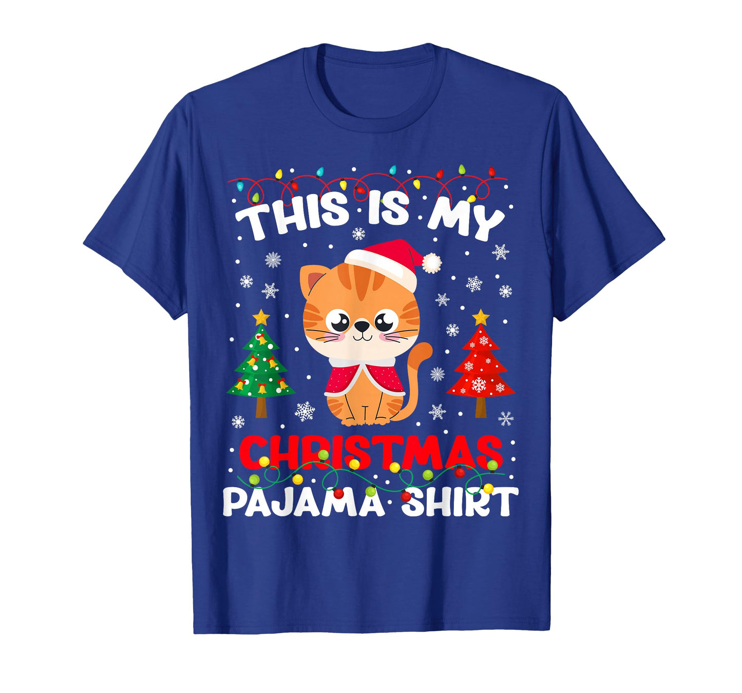 This is My Christmas Pajama Costume Funny Cat Lover Xmas PJs T-Shirt