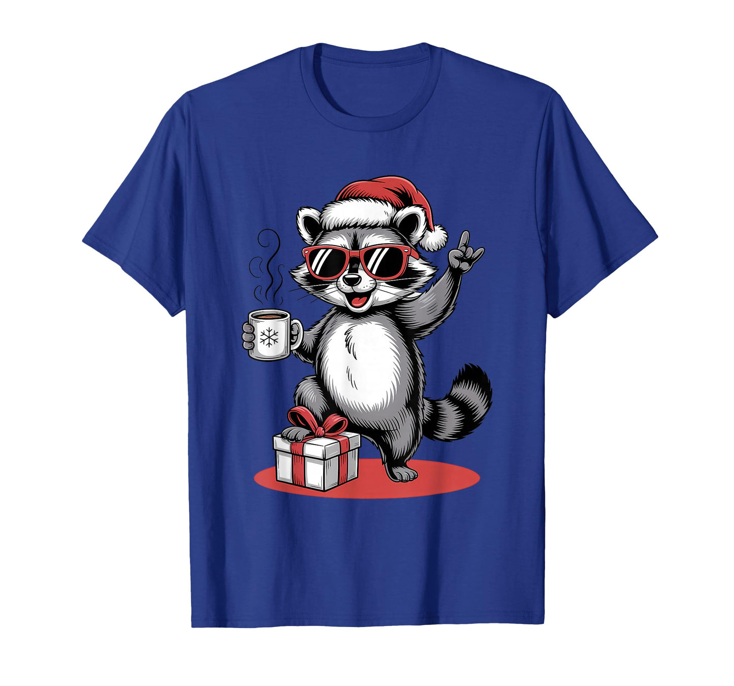 Cute Raccoon Rock Christmas Funny Racoon T-Shirt