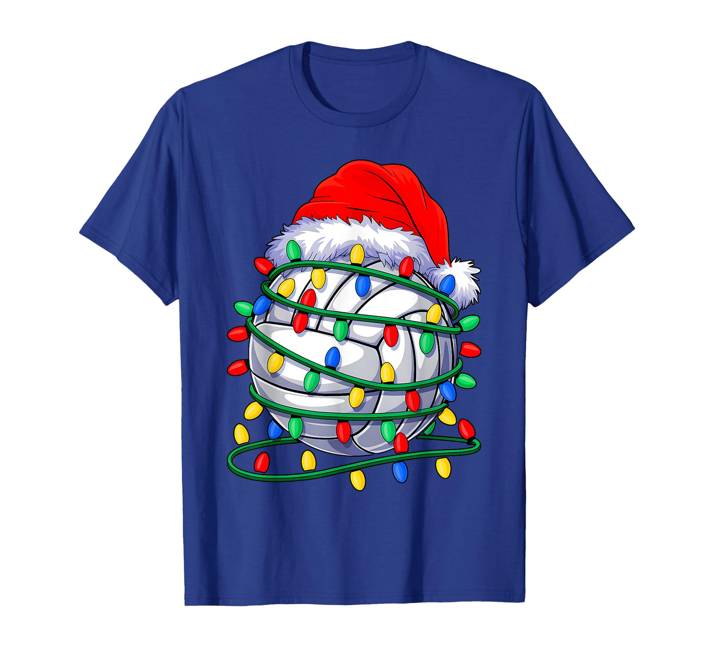 Volleyball Ball Santa Hat Christmas Volleyball Xmas Lights T-Shirt