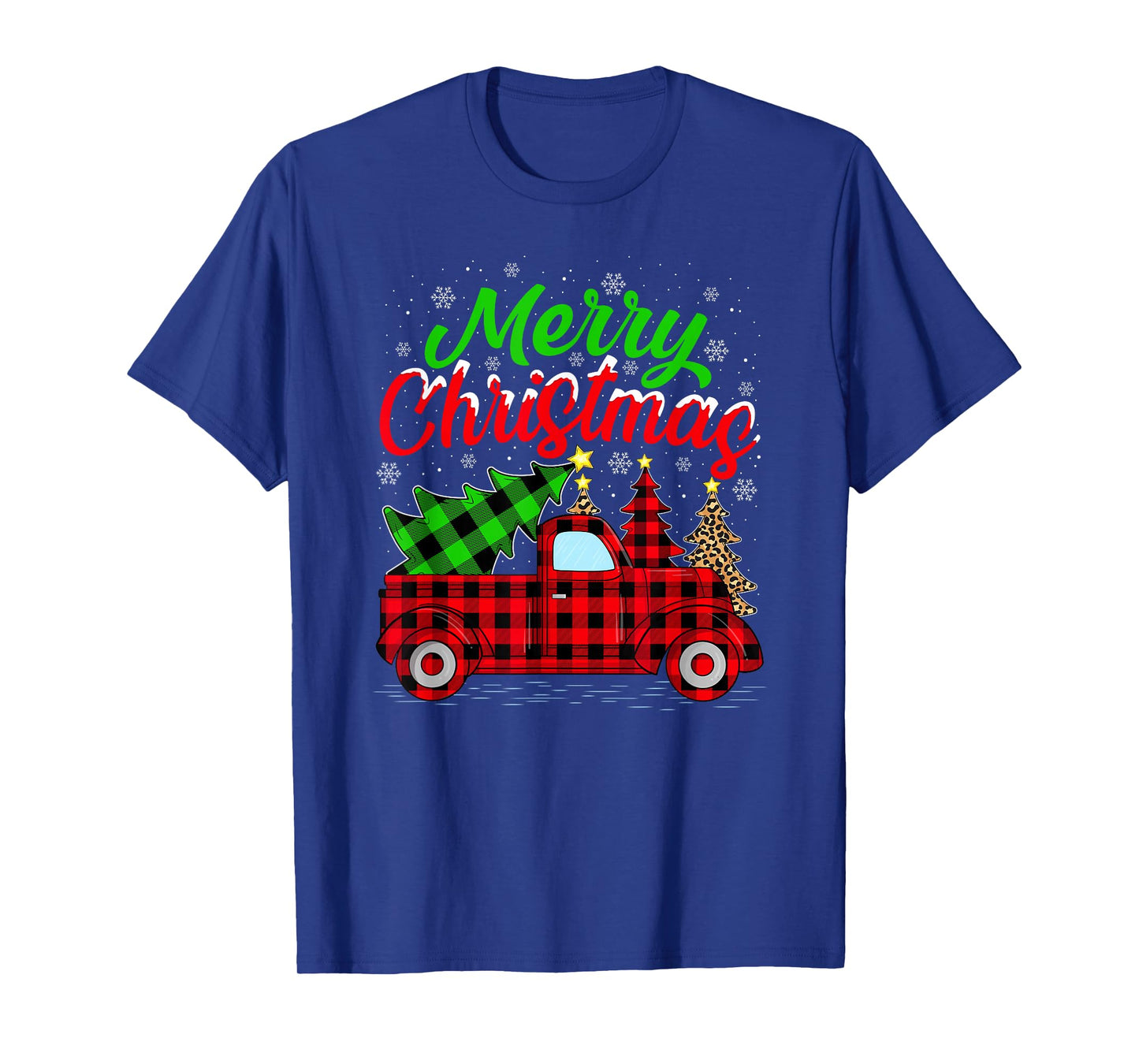 Red Truck Merry Christmas Tree Pajamas Matching Family Xmas T-Shirt
