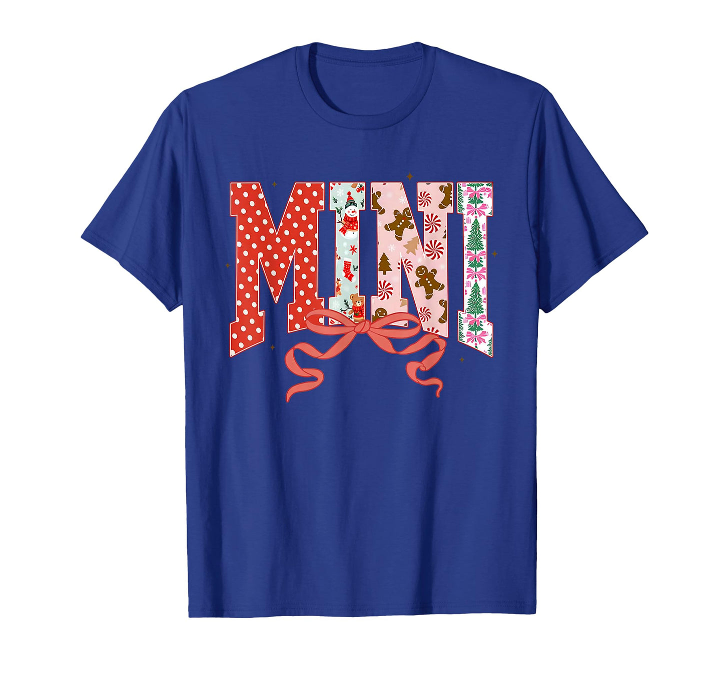 Mini Cute Pink Coquette Bow Christmas Matching Family Xmas T-Shirt