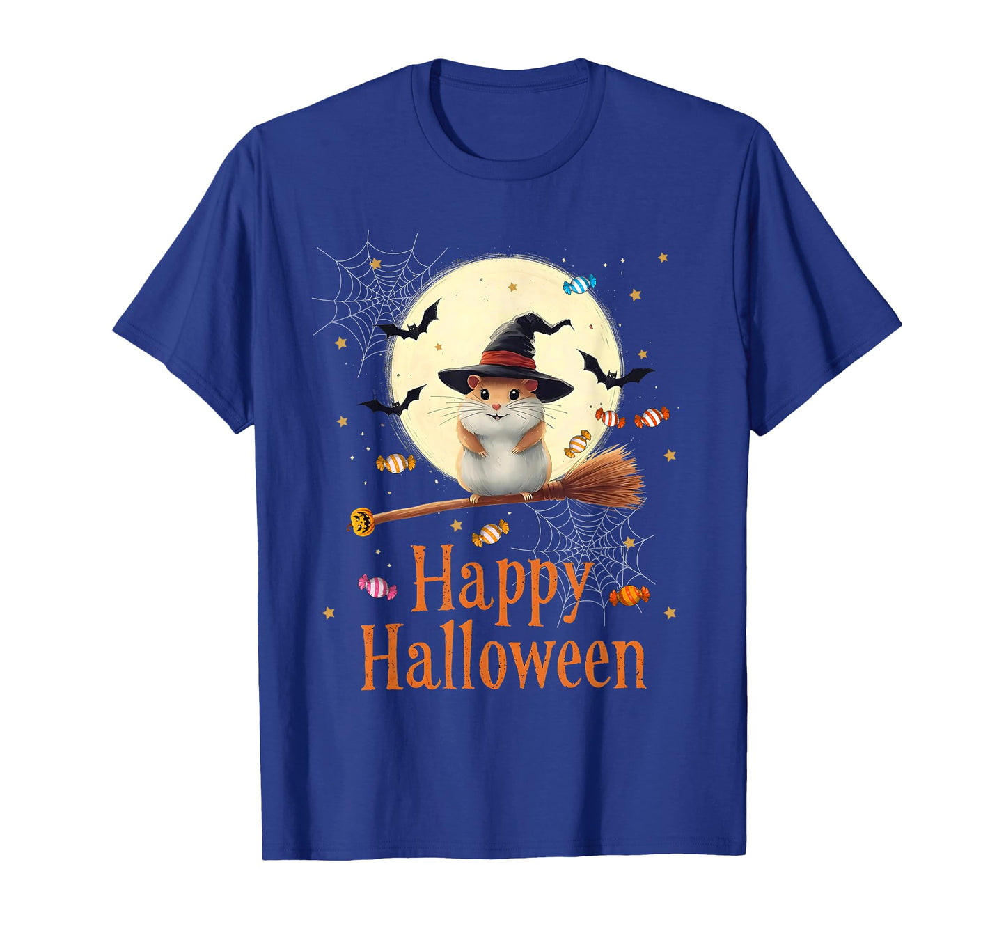 Funny Hamster Witch Candy Spooky Ghost Halloween Costume T-Shirt