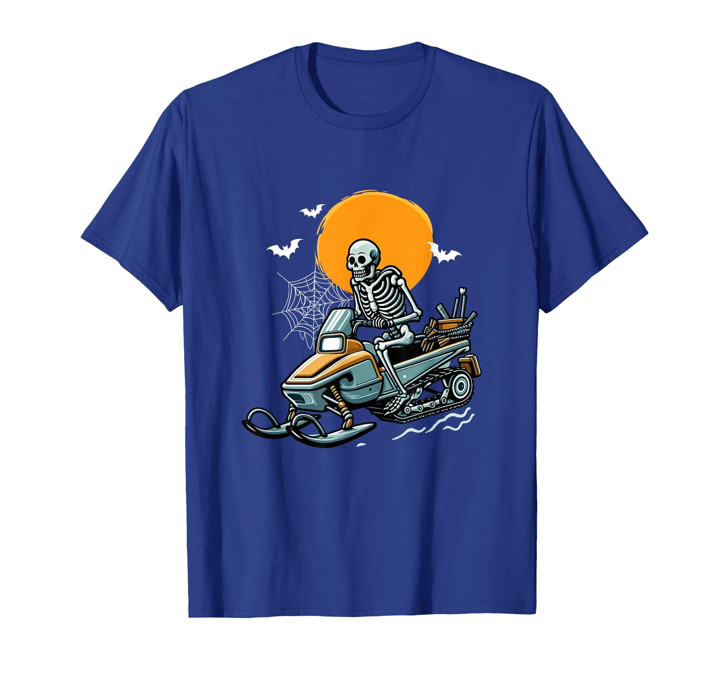 Skeleton Snowmobile Halloween Costume Sports Lover Family T-Shirt