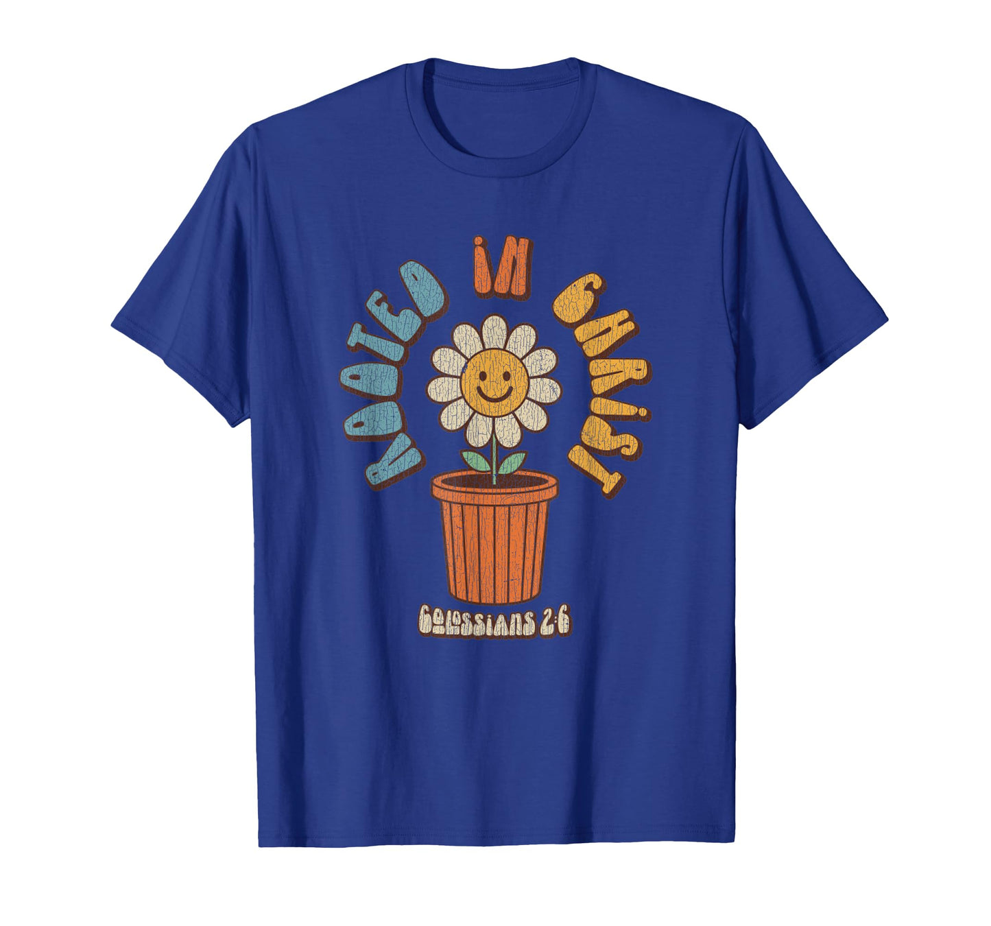 Vintage Retro Christian Rooted In Christ Col 2:6 Bible Verse T-Shirt