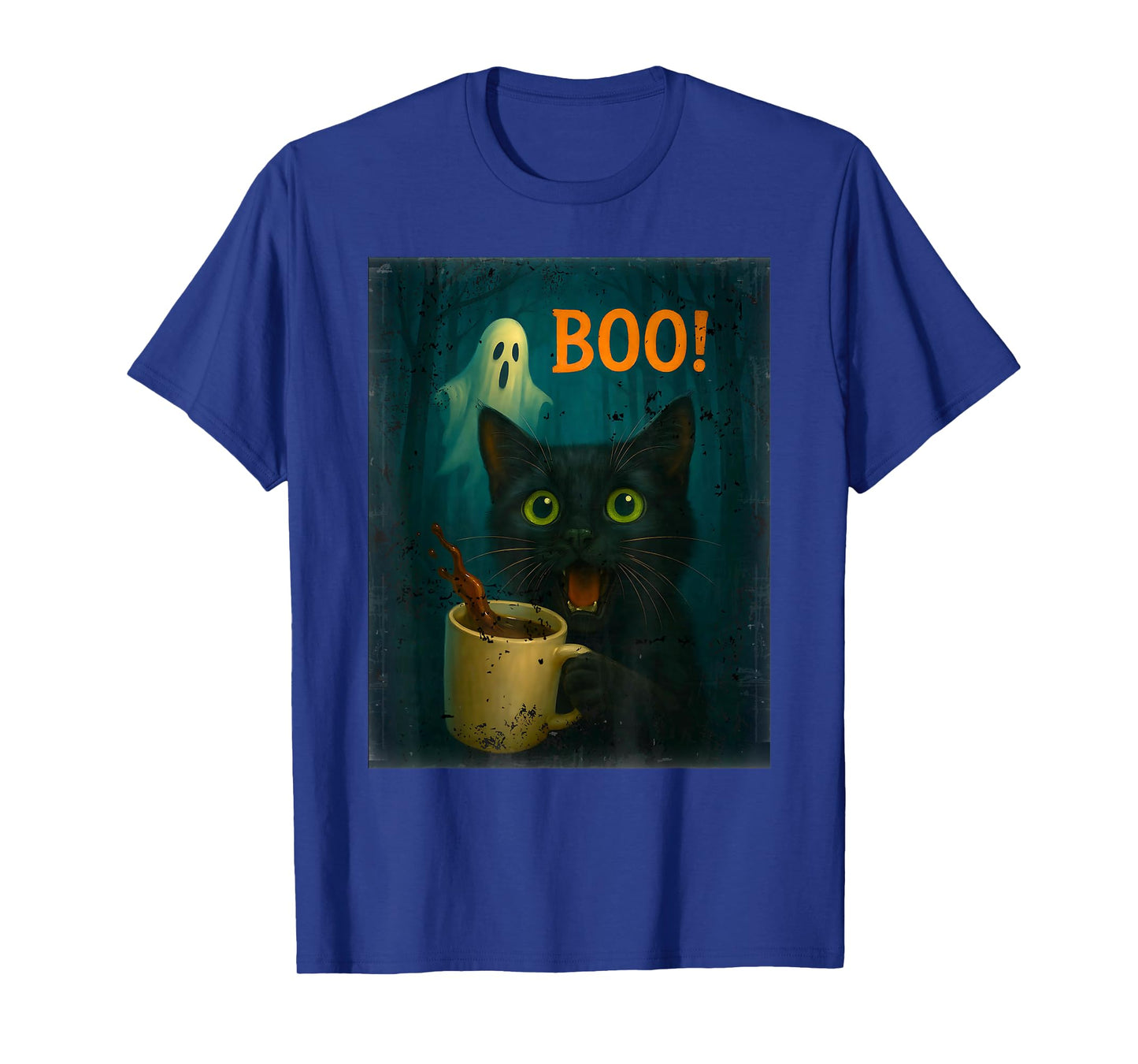 Black Cat Boo Ghost Meme Coffee Pumpkin Spice Fun Halloween T-Shirt