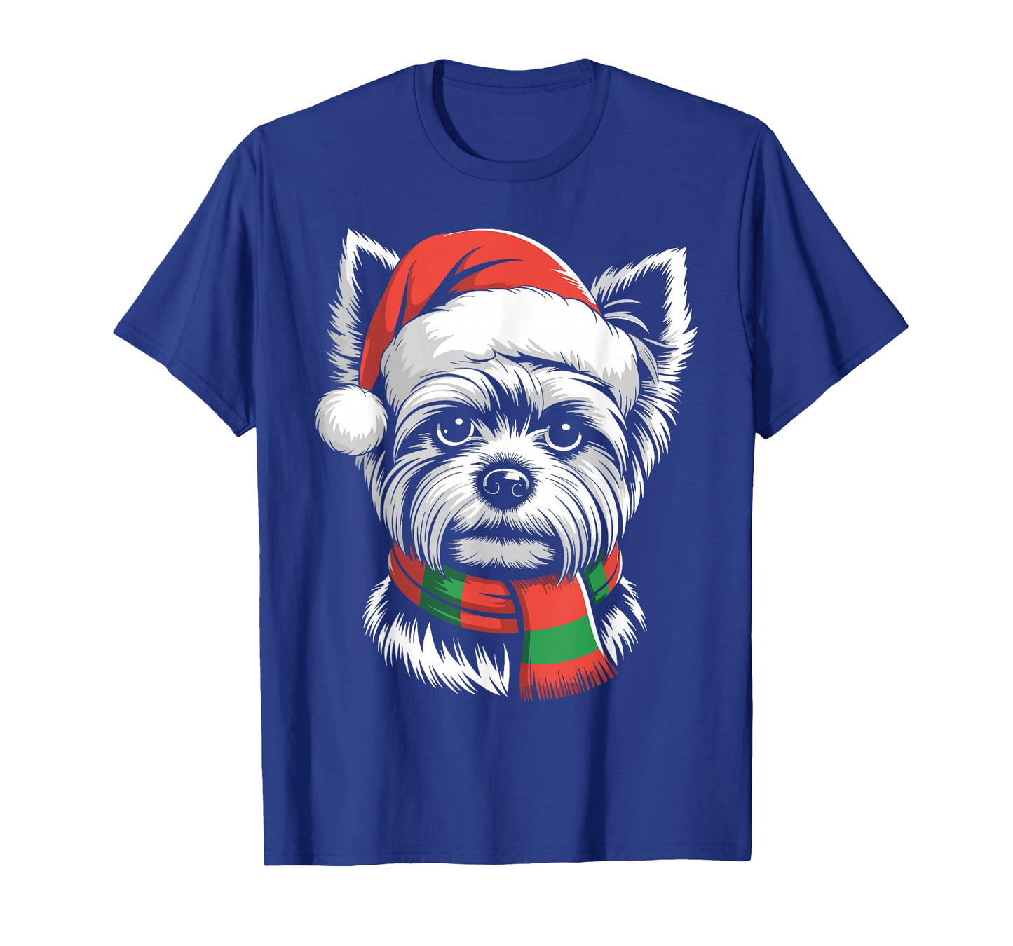 Yorkshire Terrier Xmas Santa Hat Scarf Christmas Costume T-Shirt
