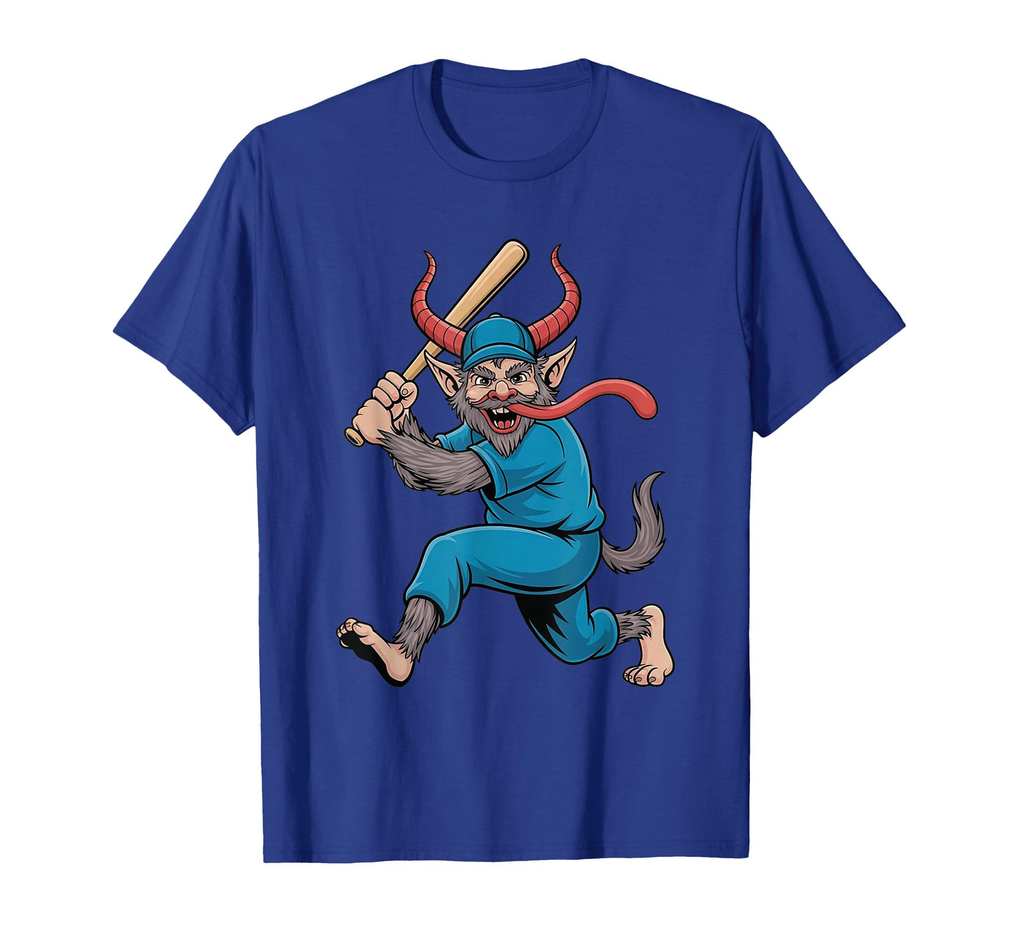 Evil Krampus Playing Baseball Santa Claus Christmas Sport T-Shirt