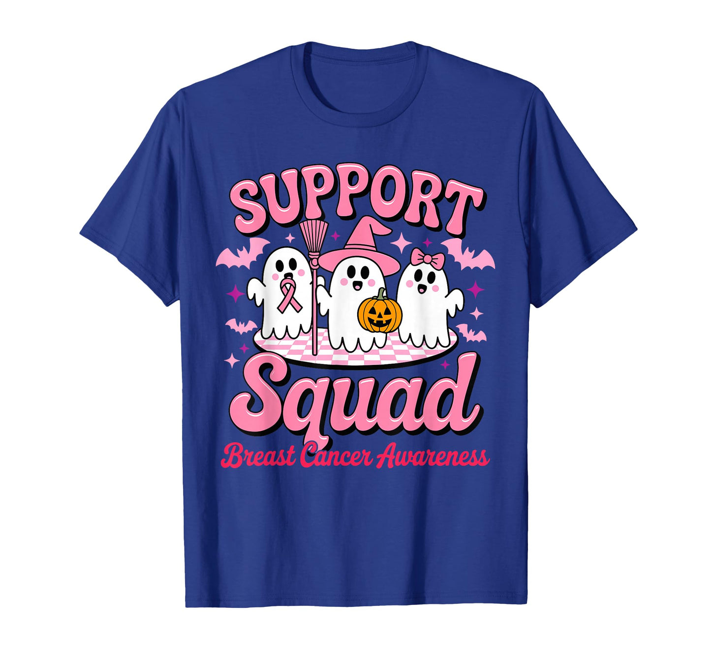 Support Squad Breast Cancer Awareness Ghost Halloween T-Shirt