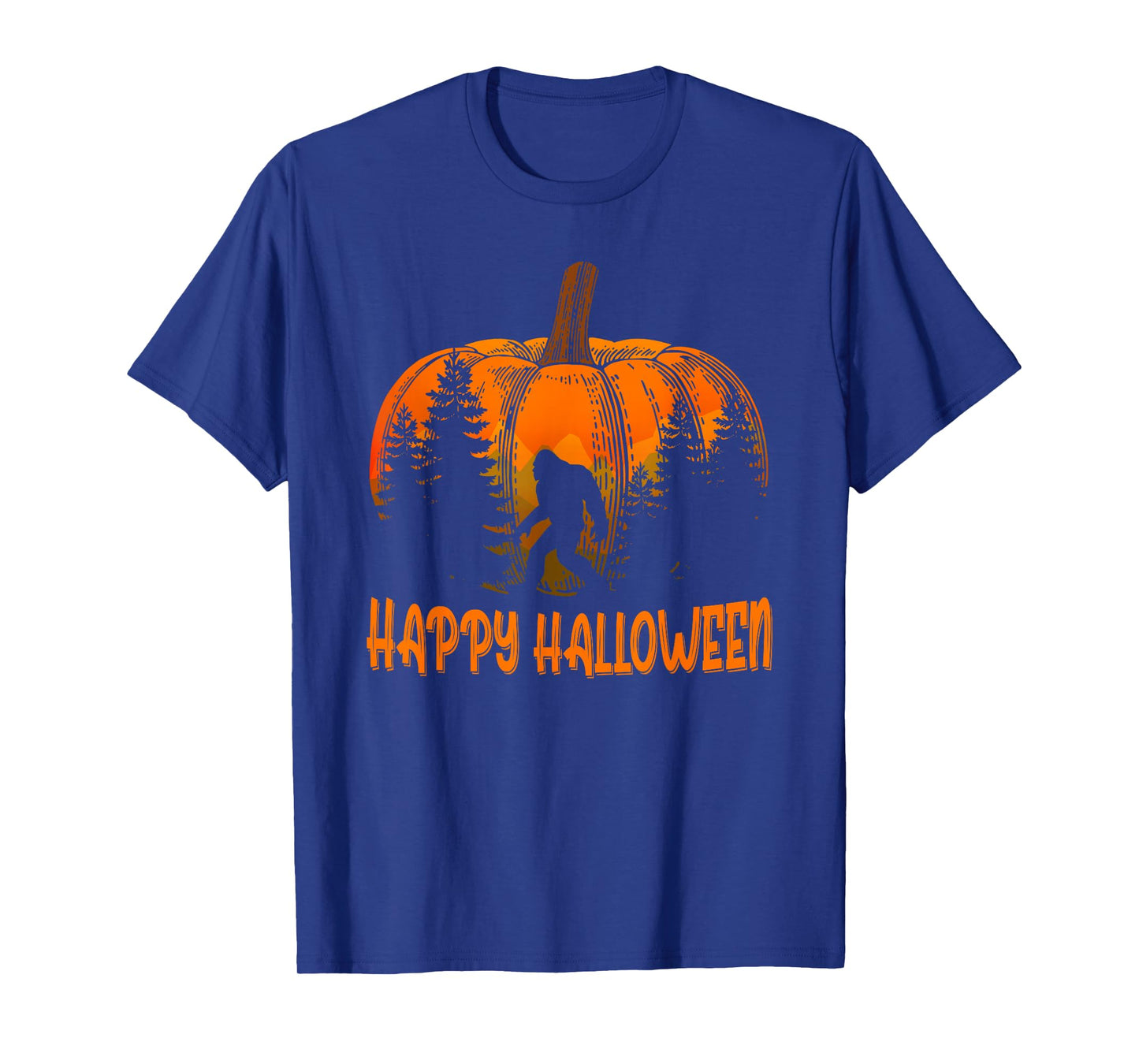 Vintage Bigfoot Pumpkin Halloween Funny Sasquatch Bigfoot T-Shirt