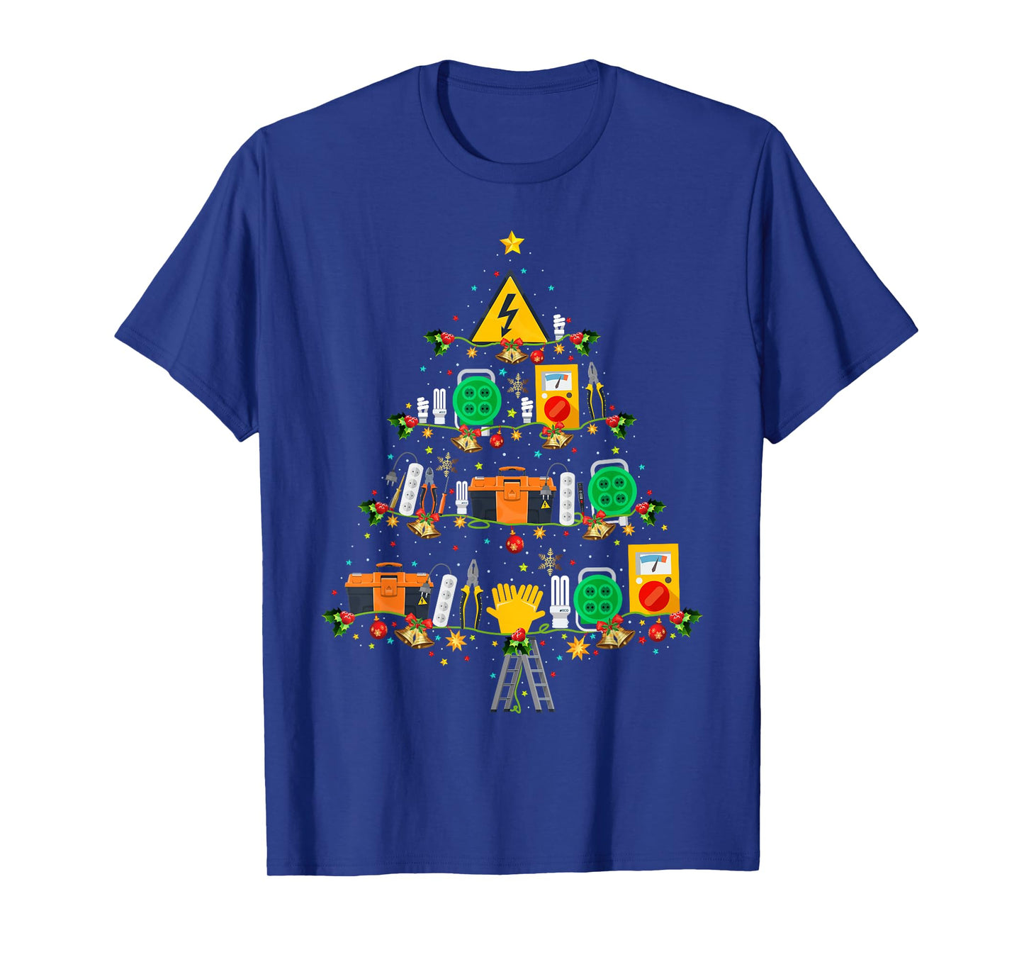 Electrical Tools Xmas Tree Lights Electrician Christmas T-Shirt