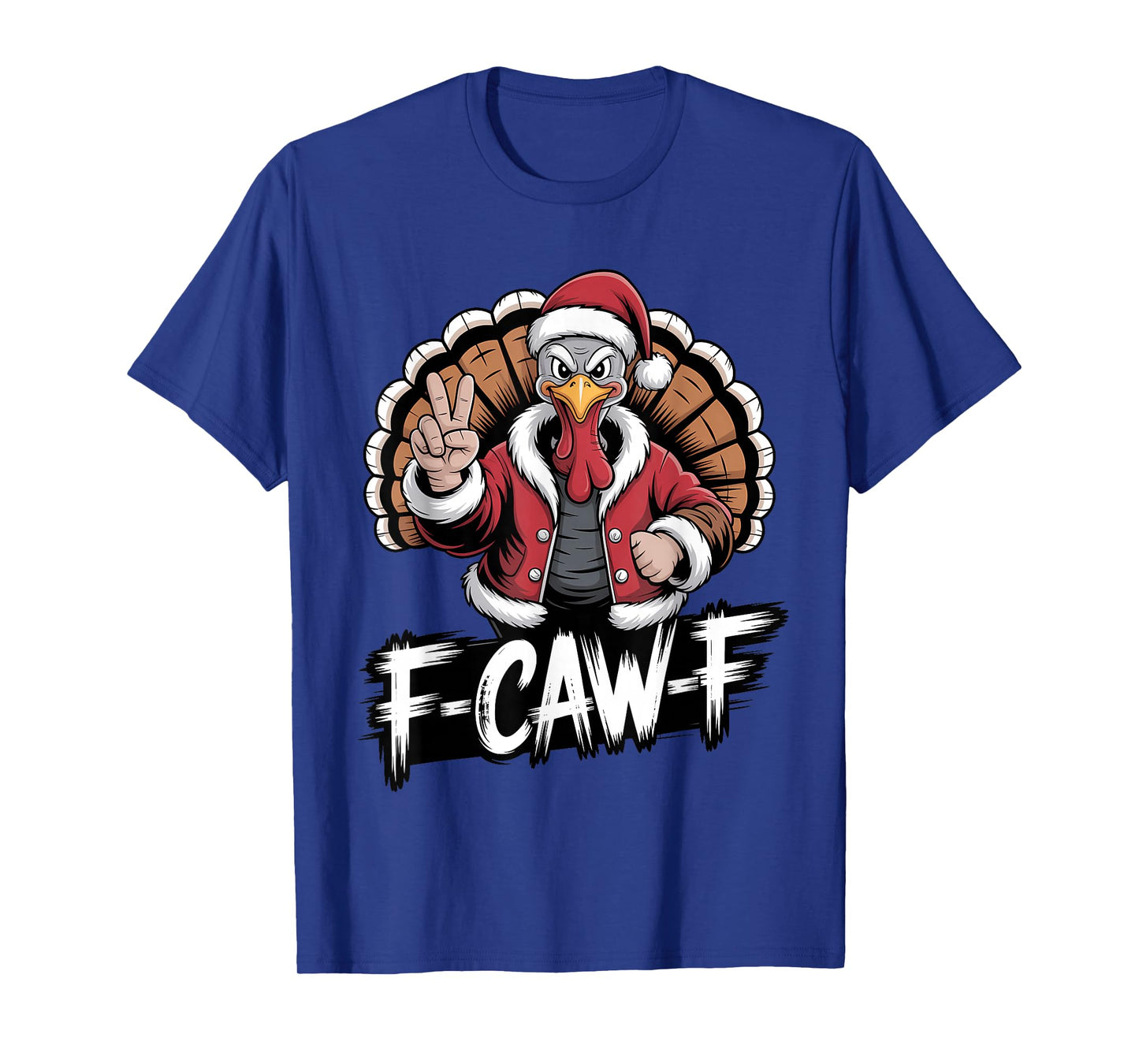 Funny Turkey Santa Christmas Mashup F CAWF Humor T-Shirt