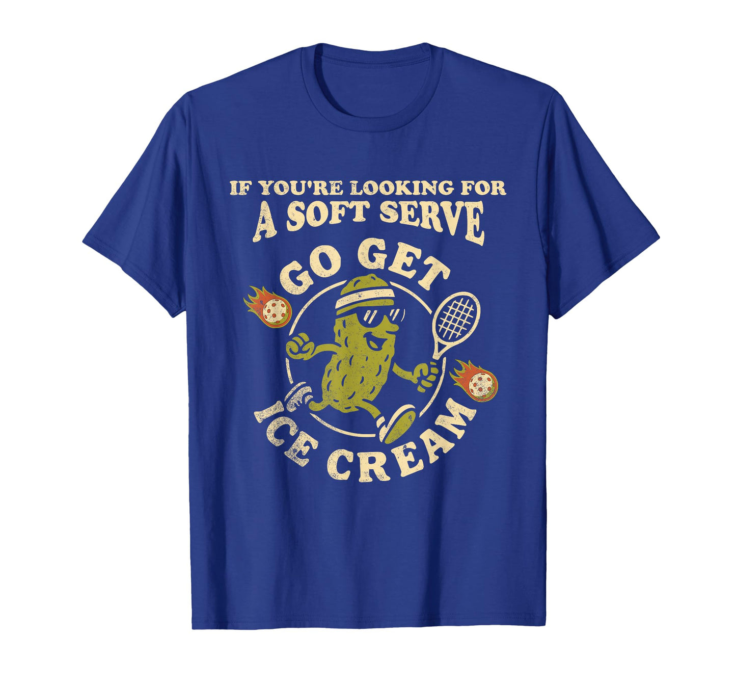 Pickleball Pun Funny Retro Pickle Playing Pickle Ball Serve T-Shirt