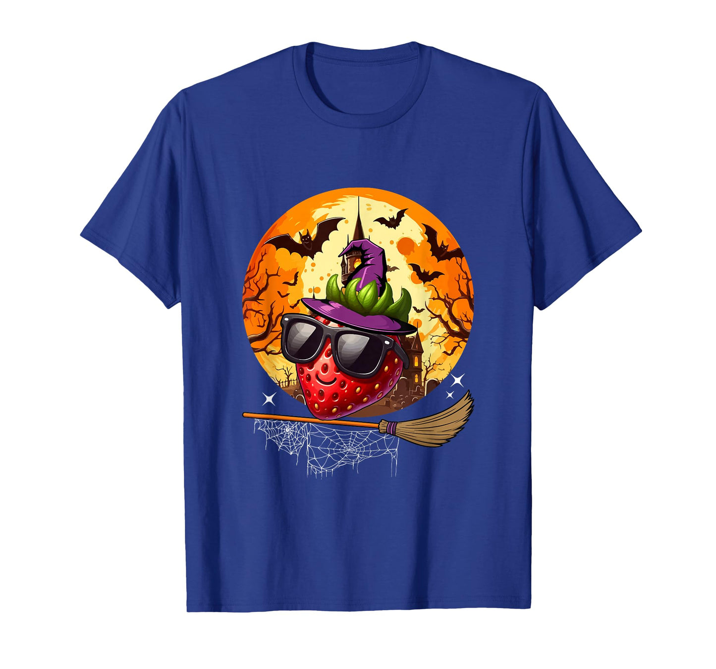 Strawberry Sunglasses Cosplay Witch Vegan Halloween Moon T-Shirt