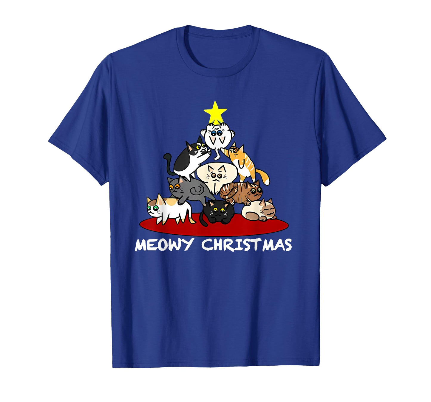 Funny Meowy Christmas Cat Tree for Animals Lovers T-Shirt