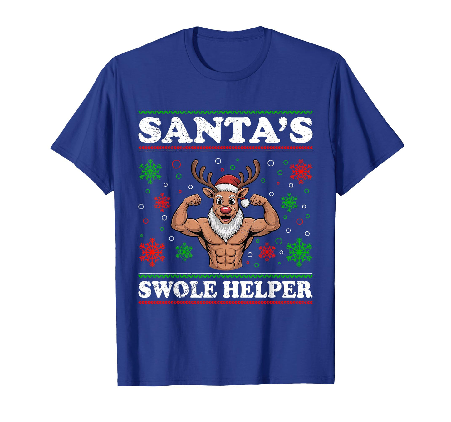 Christmas Santa's Swole Helper Funny Muscle Training T-Shirt