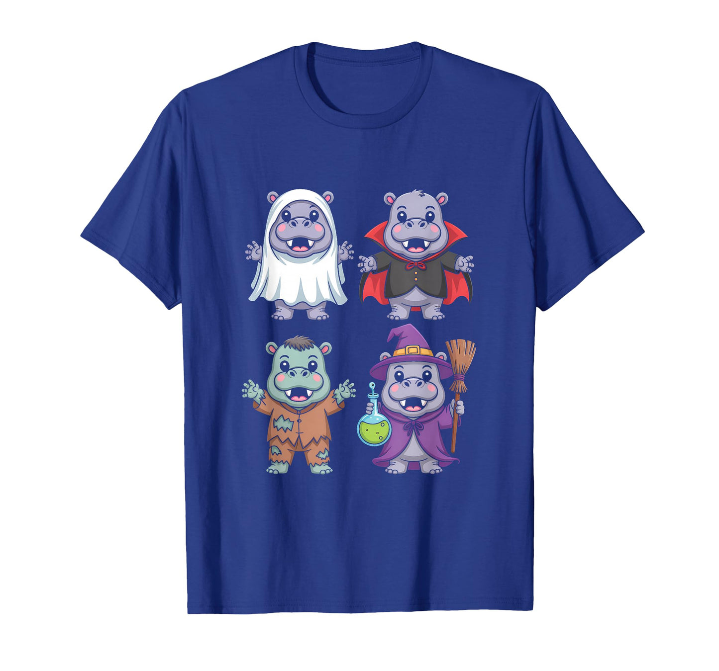 Hippo Ghost Witch Zombie Halloween Costume T-Shirt