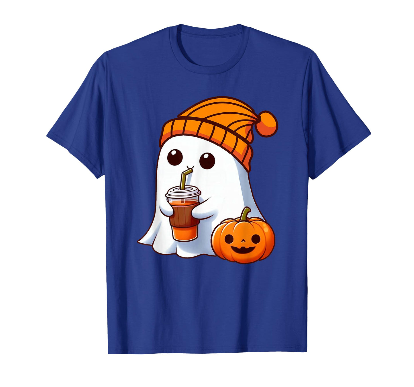 Halloween Costume Ghost drinking pumpkin Men Women girls T-Shirt