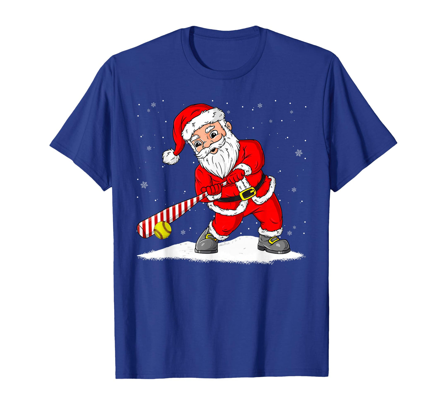Santa Claus Playing Softball Merry Christmas Pajama Boys Men T-Shirt