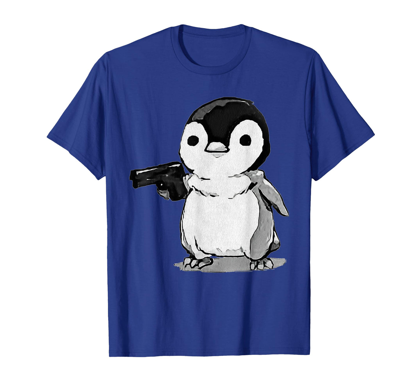 Eagerlys The Little Penguin Holding A Gun Vintage Art T-Shirt