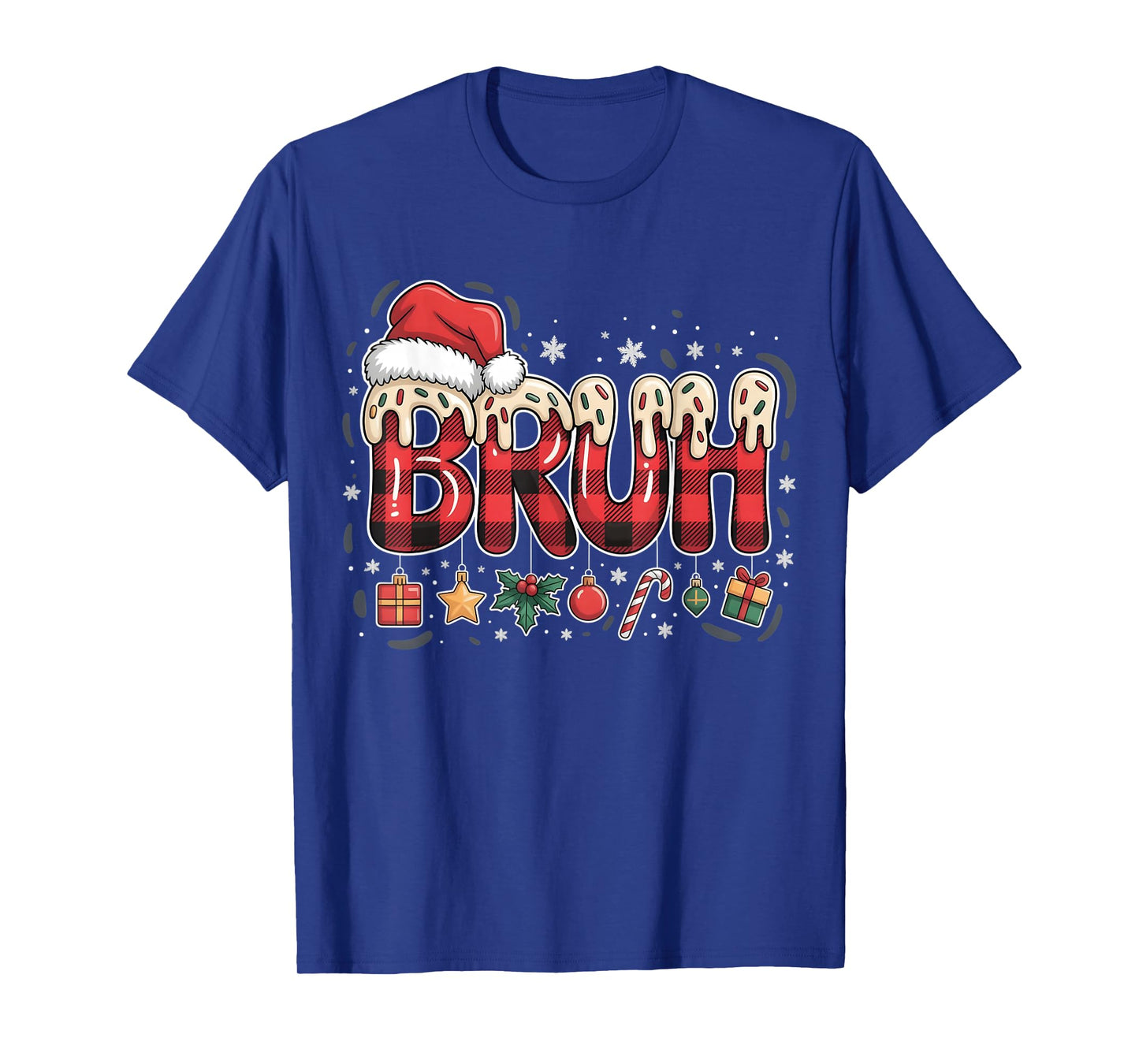 Ice Cream Dripping Bruh Santa Boys Youth Christmas T-Shirt