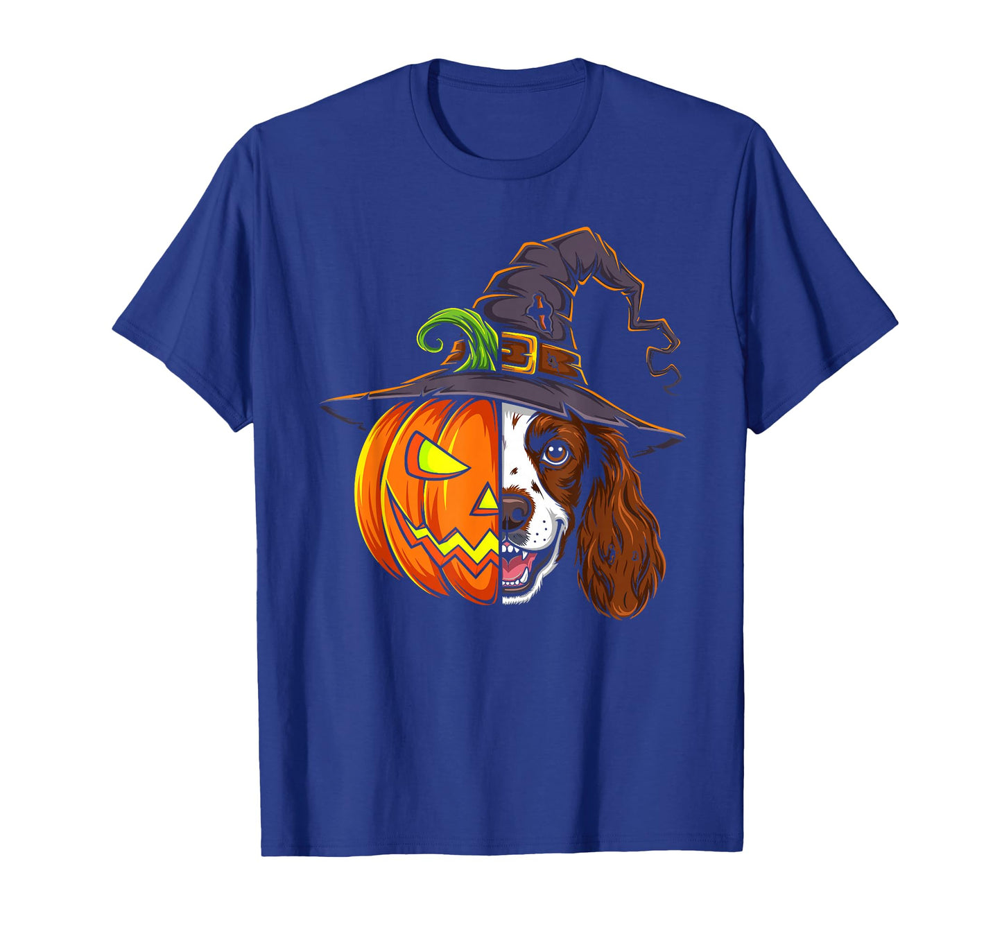 English Springer Spaniel Pumpkin Halloween Kids Mens Womens T-Shirt
