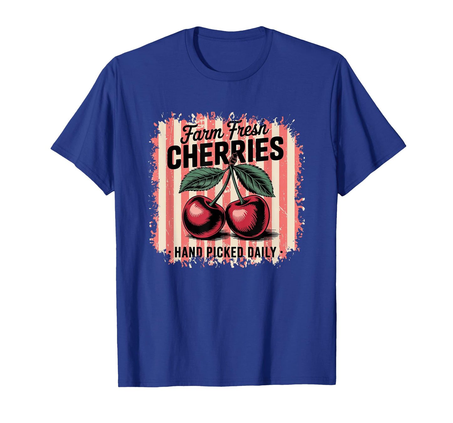 Farm Fresh Cherries Hand Picked Daily Nostalgic Design T-Shirt