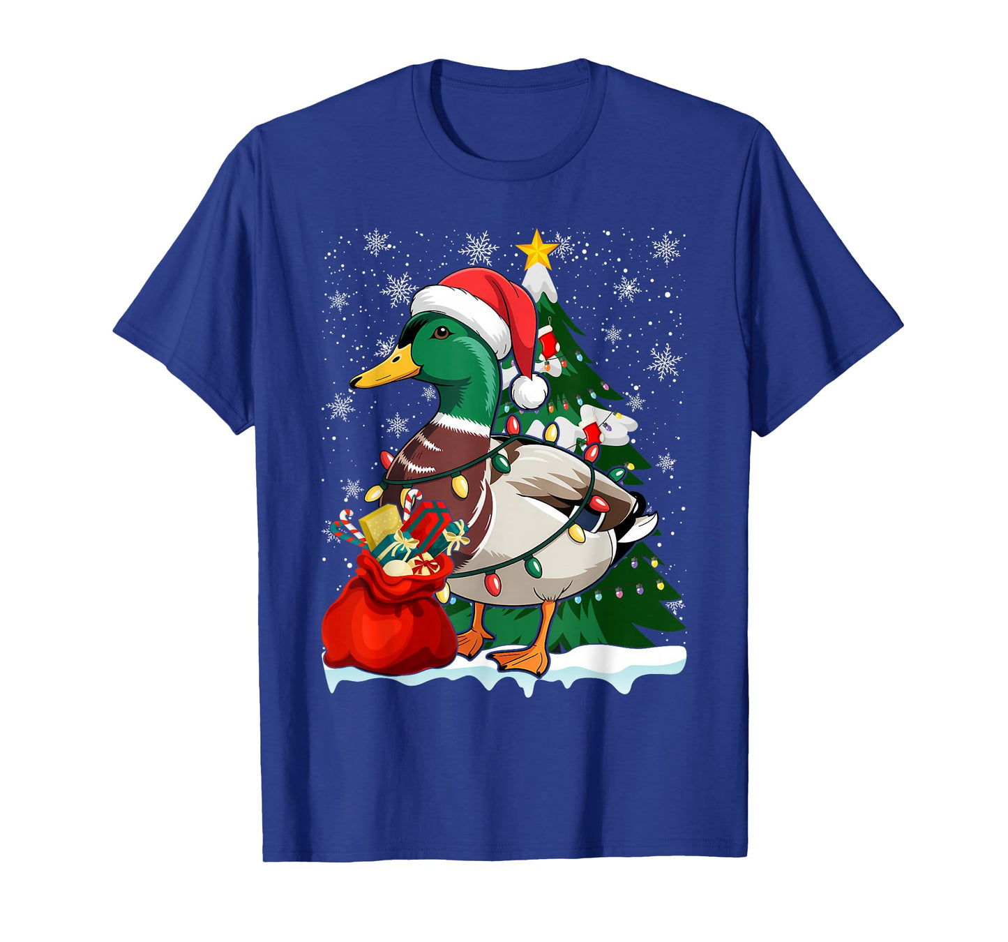 Christmas Duck Winter Holiday Santa T-Shirt