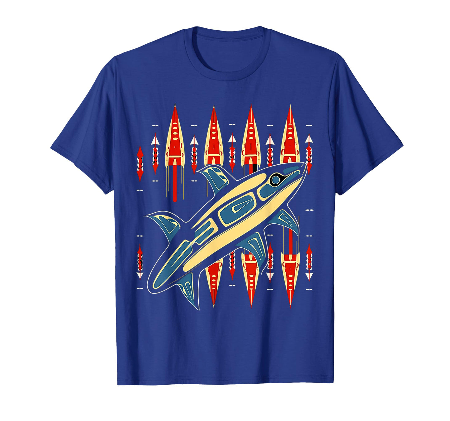 Orca Fish in Salish Coast Native American Art Style T-Shirt
