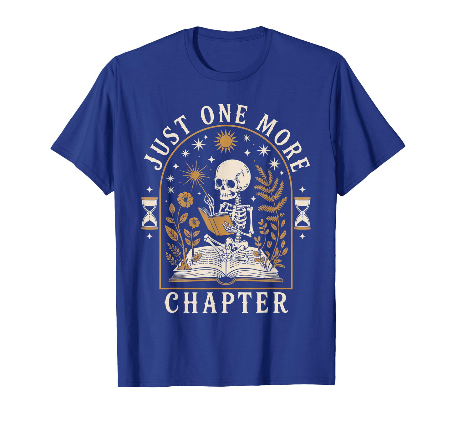 Just One More Chapter Vintage Skeleton Reading Book Reader T-Shirt