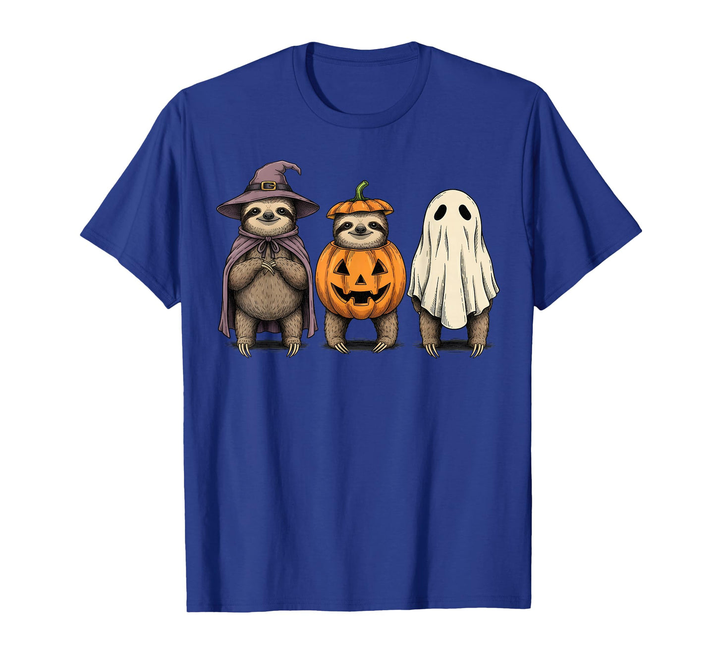 Spooky Ghost Sloth Lover Pumpkin Halloween T-Shirt
