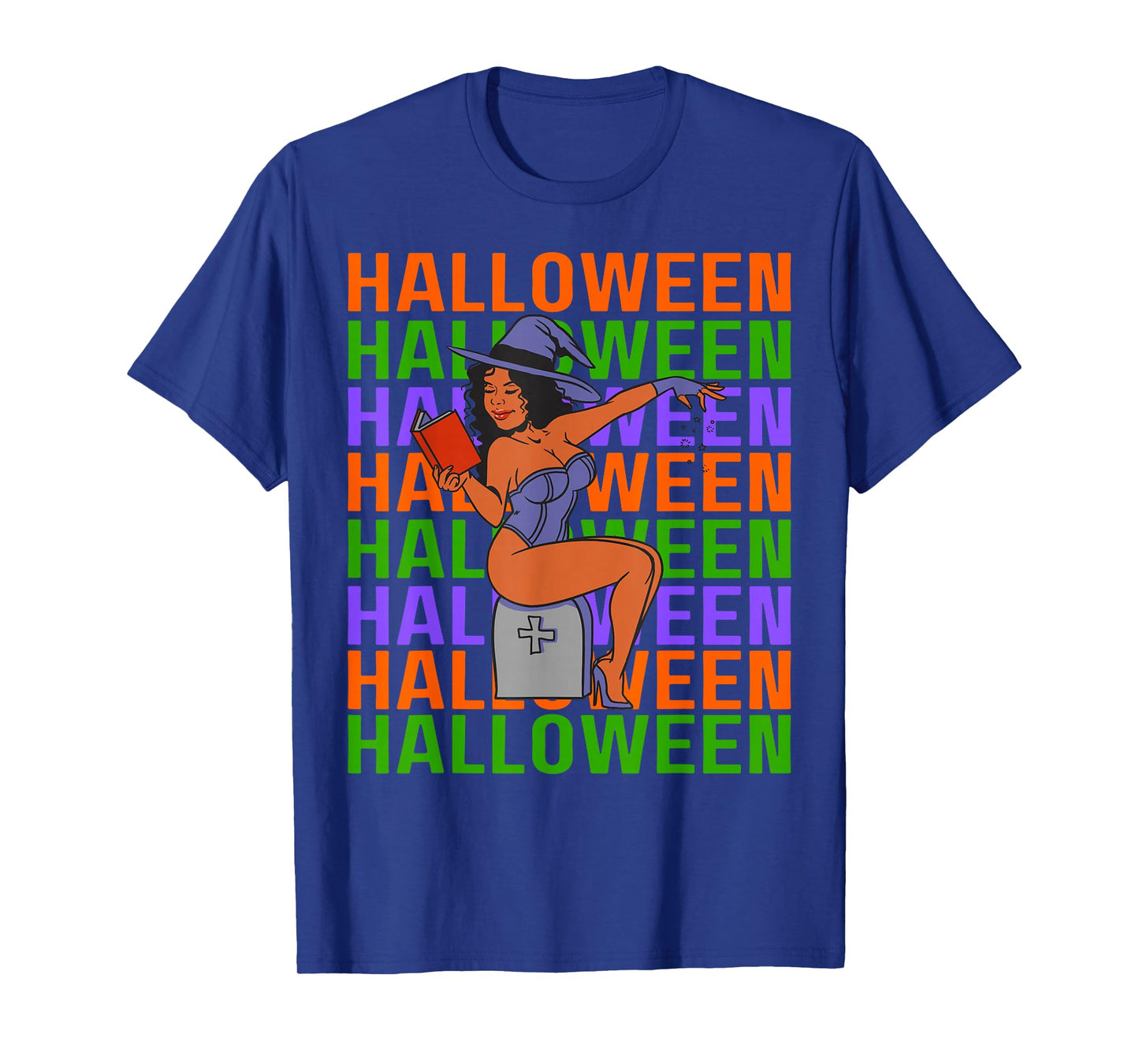 Funny Melanin Halloween Black Girl Magic Scary Blood Costume T-Shirt