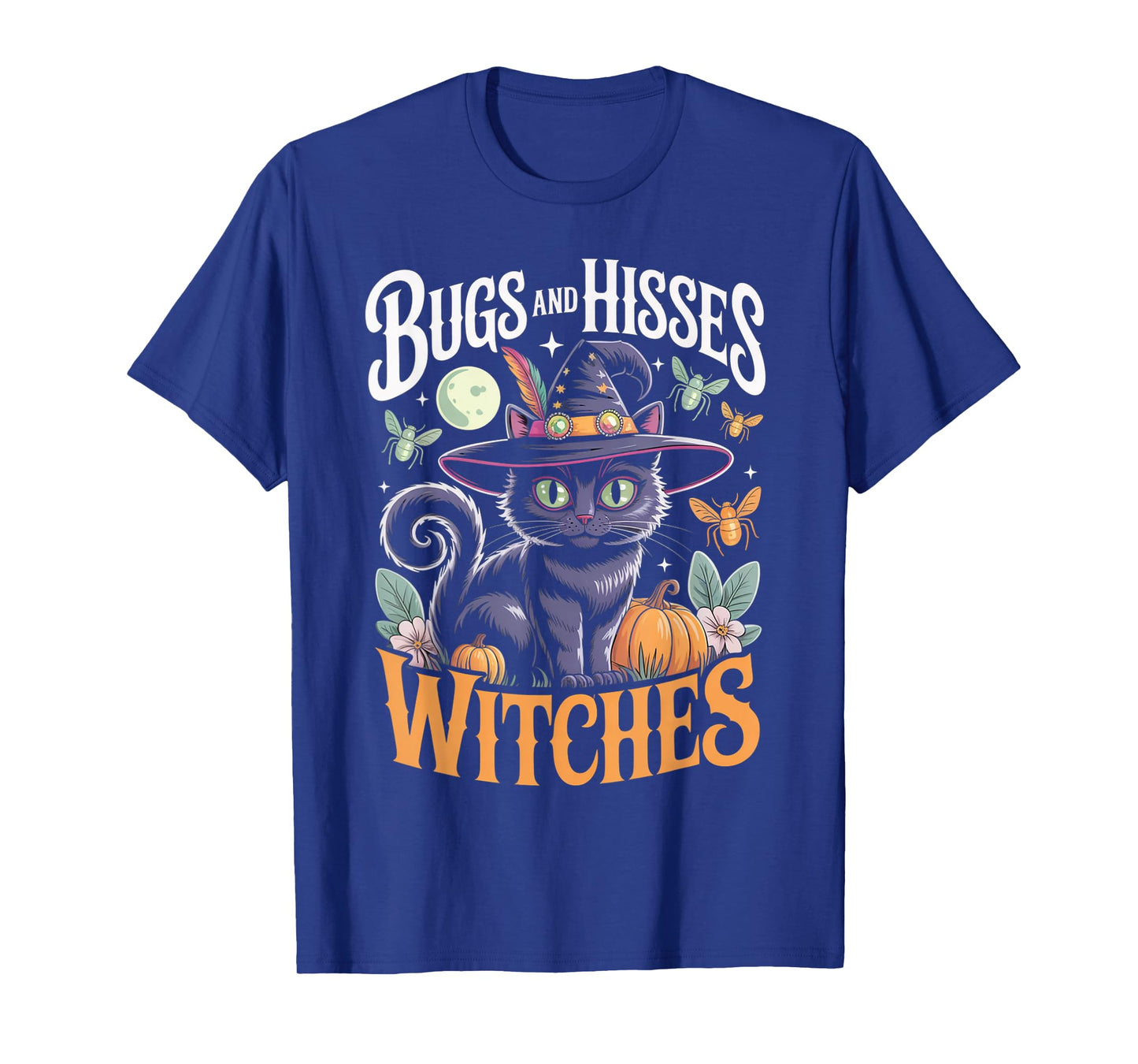 Gothic Cat Magic Flowers Witch Apparel T-Shirt
