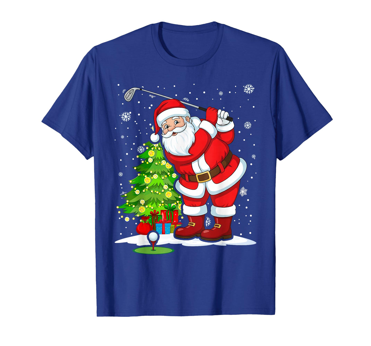 Golf Christmas Men Club Playing Santa Claus T-Shirt