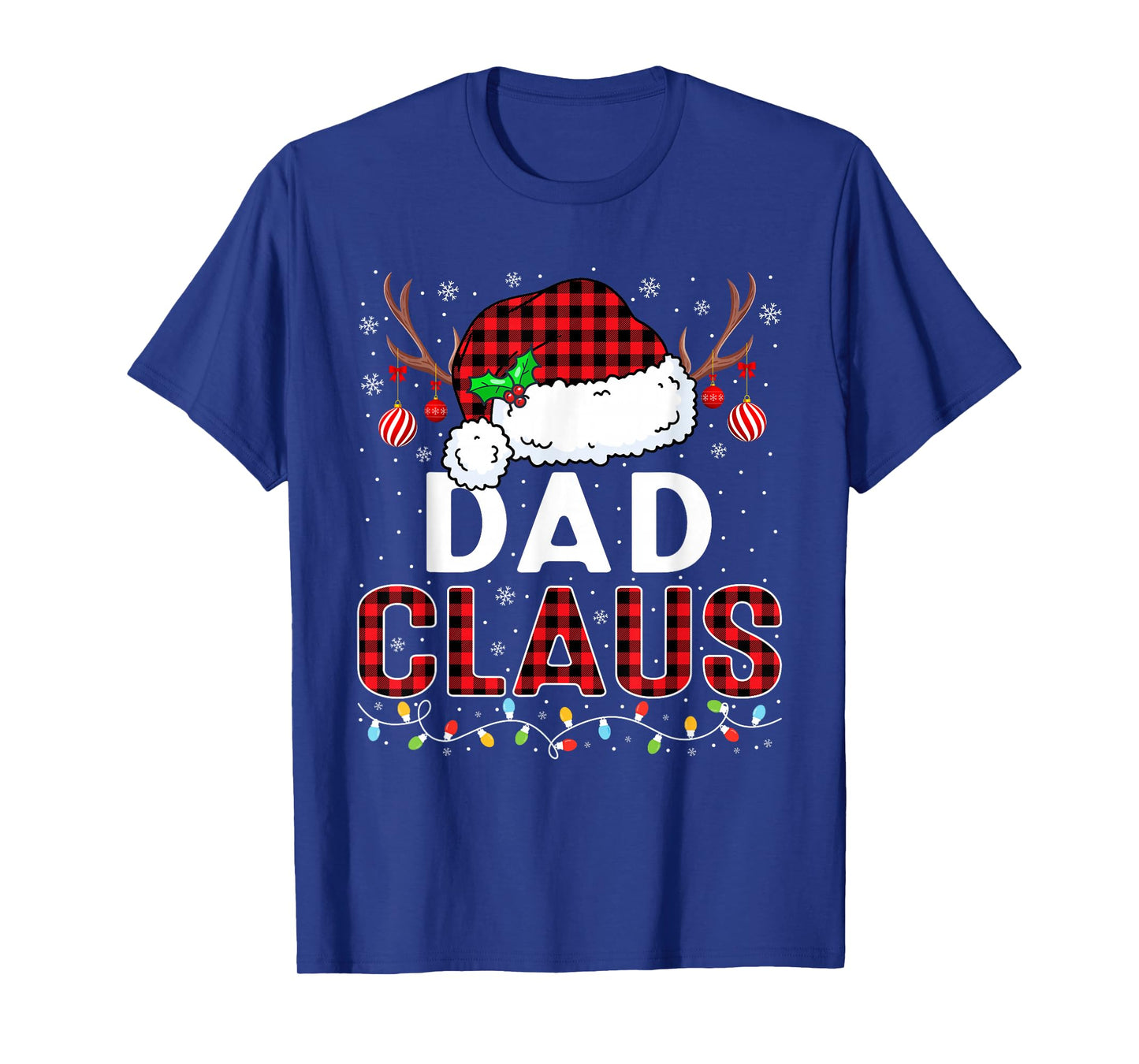 Christmas Lights Dad Claus Family Matching Xmas Pajama T-Shirt