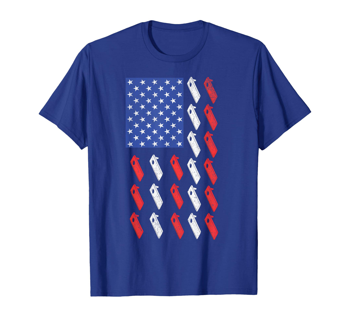 Cornhole Player Toss Bean Bag Game Men Women American Flag T-Shirt
