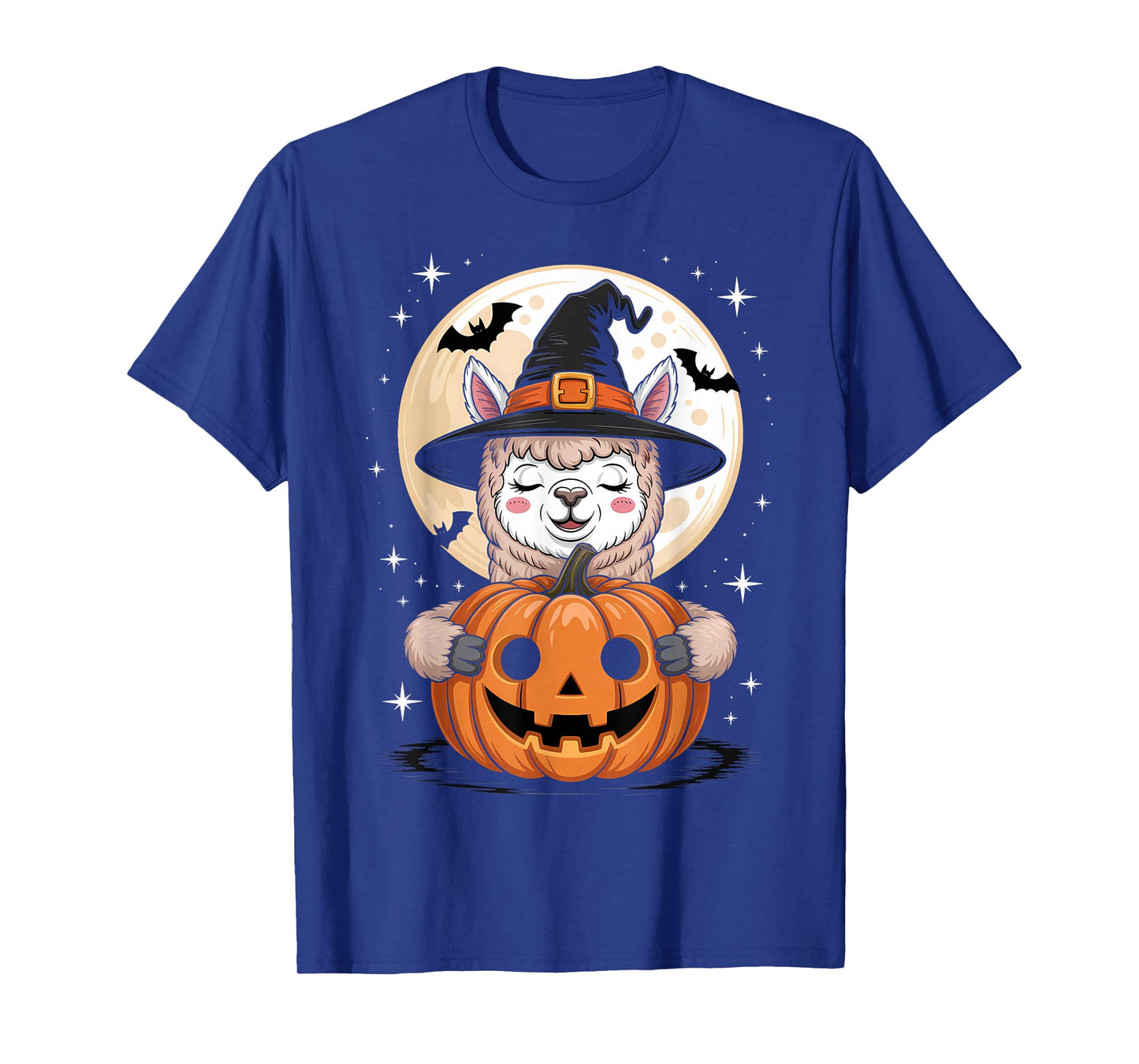 Halloween Alpaca Witch Hat Pumpkin Spooky T-Shirt