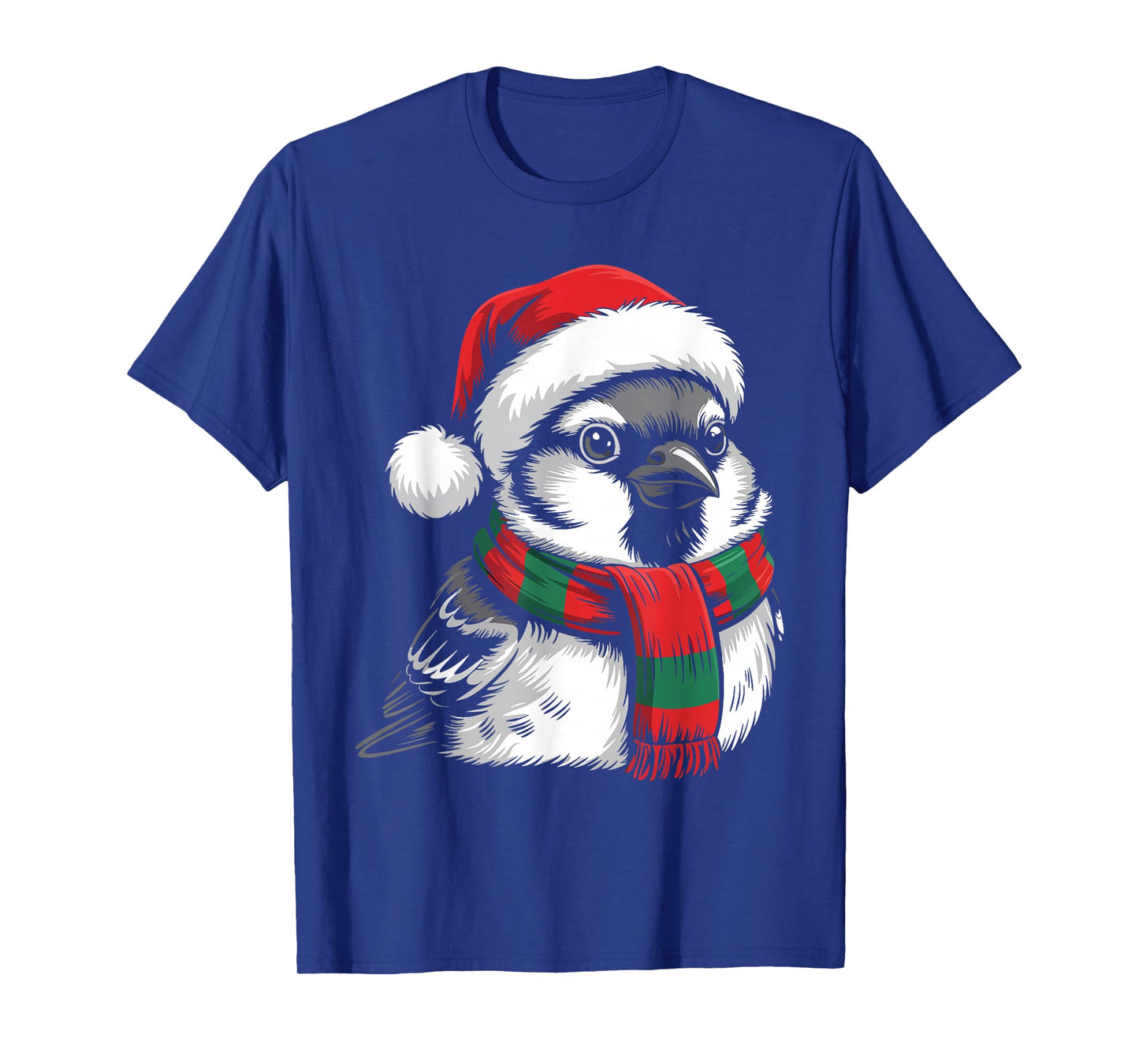 Sparrow Xmas Santa Hat Scarf Christmas Costume T-Shirt