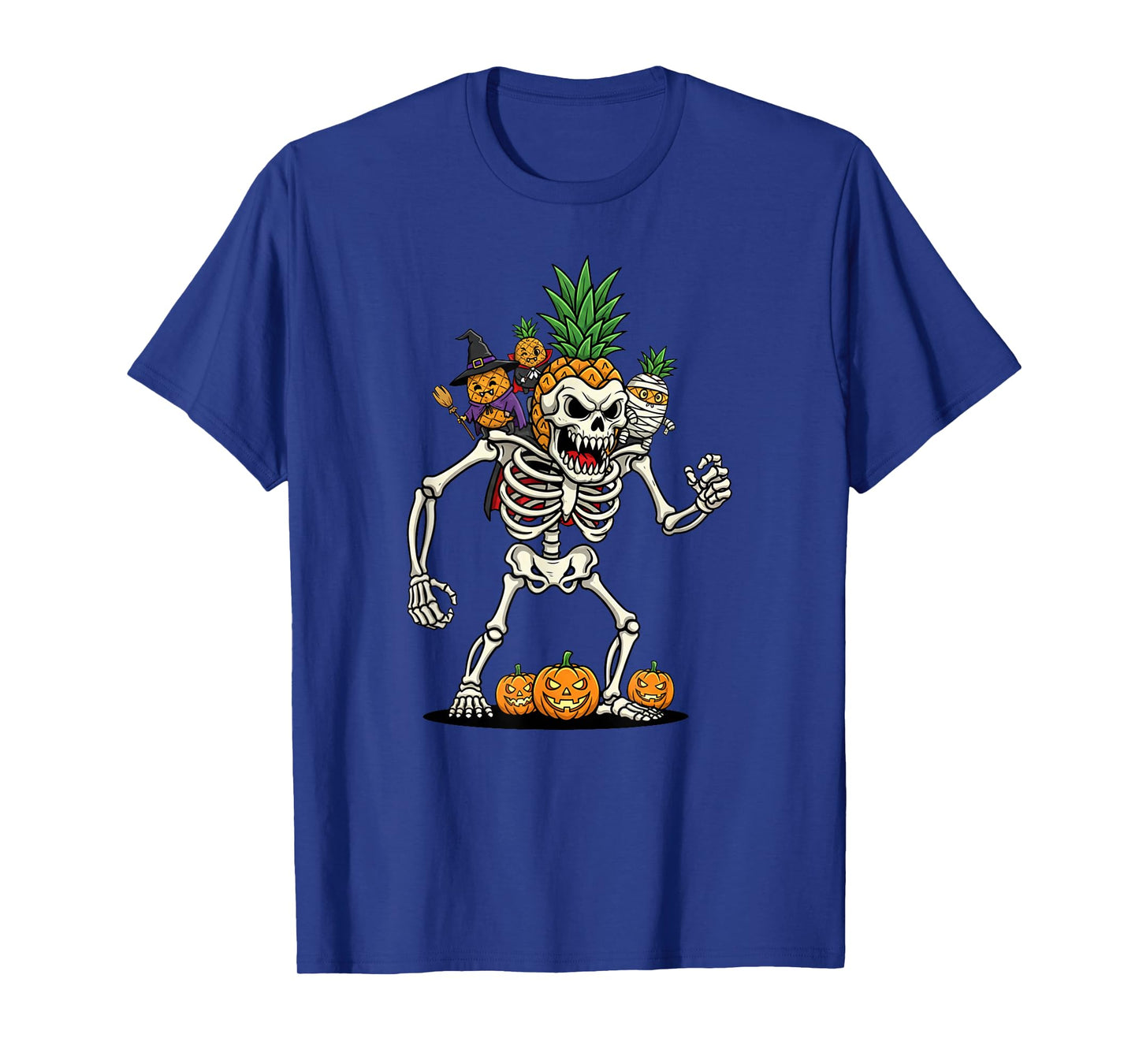 Pineapple Skeleton Mummy Witch Halloween Kids Mens Womens T-Shirt