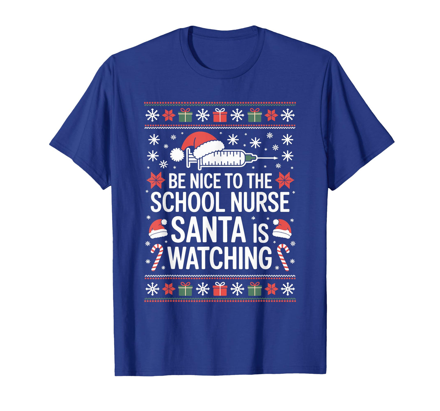 Funny School Nurse Ugly Christmas Sweater Nursing Humor Xmas T-Shirt