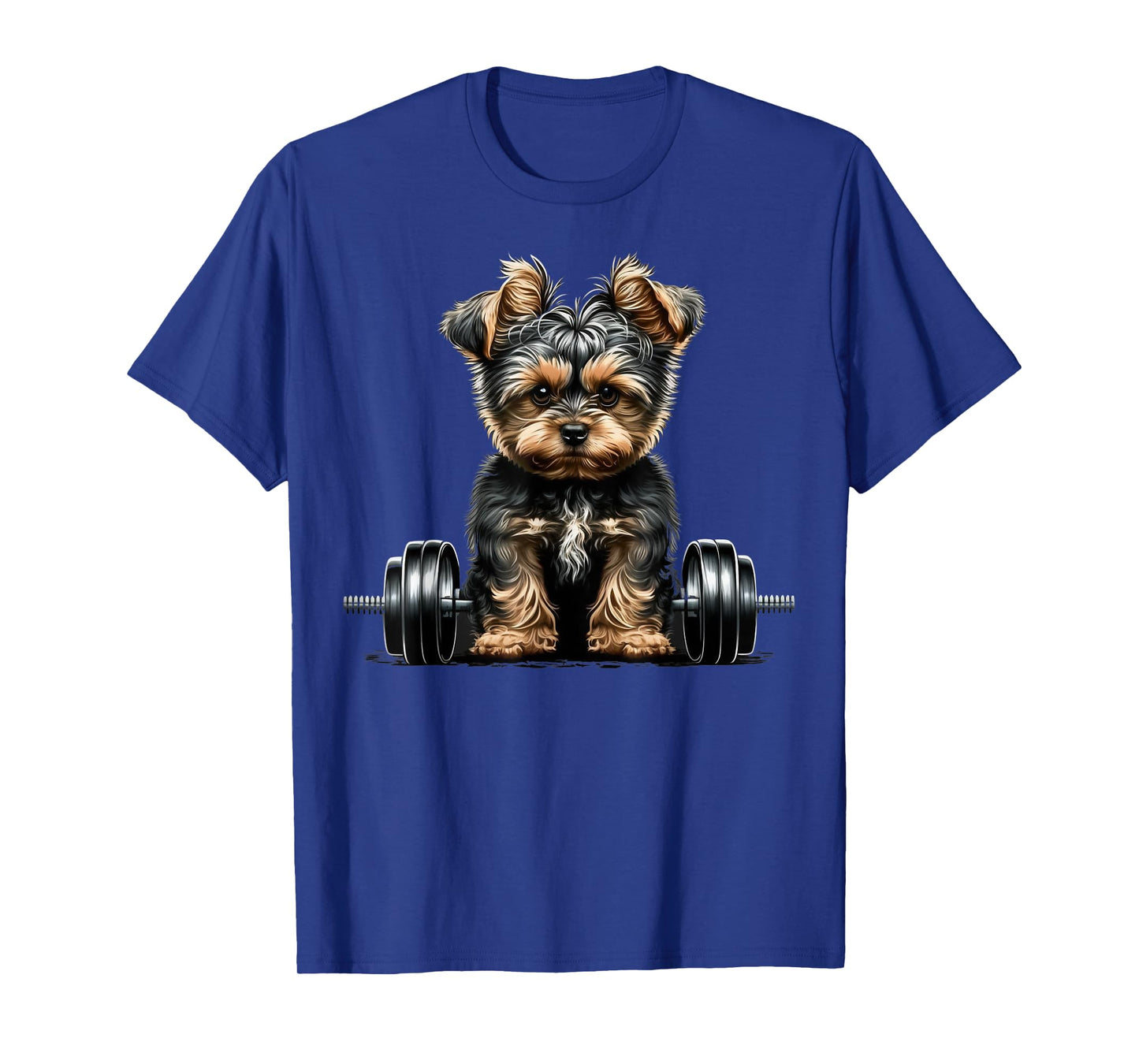 Yorkie Weightlifting Dog Funny Fitness Gym Yorkshire Terrier Men Women Kids T-Shirt