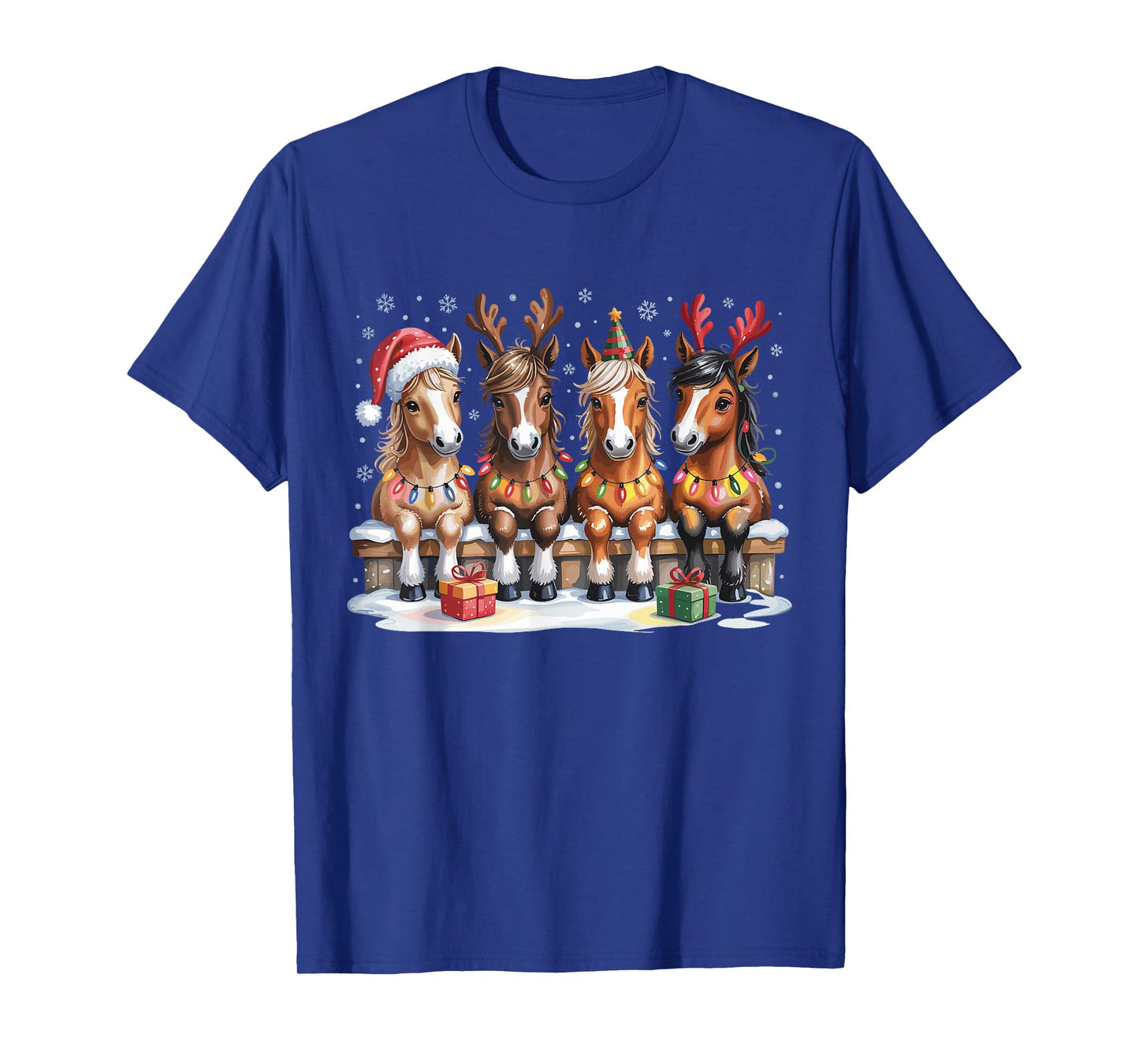 Cute Horse Christmas Farm Animal Funny Holiday Pajamas T-Shirt