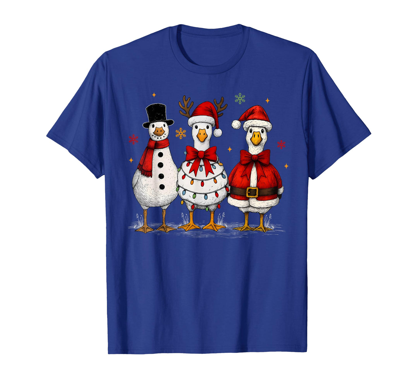 Funny Goose Santa Squad Merry Christmas Xmas Pajamas Holiday T-Shirt