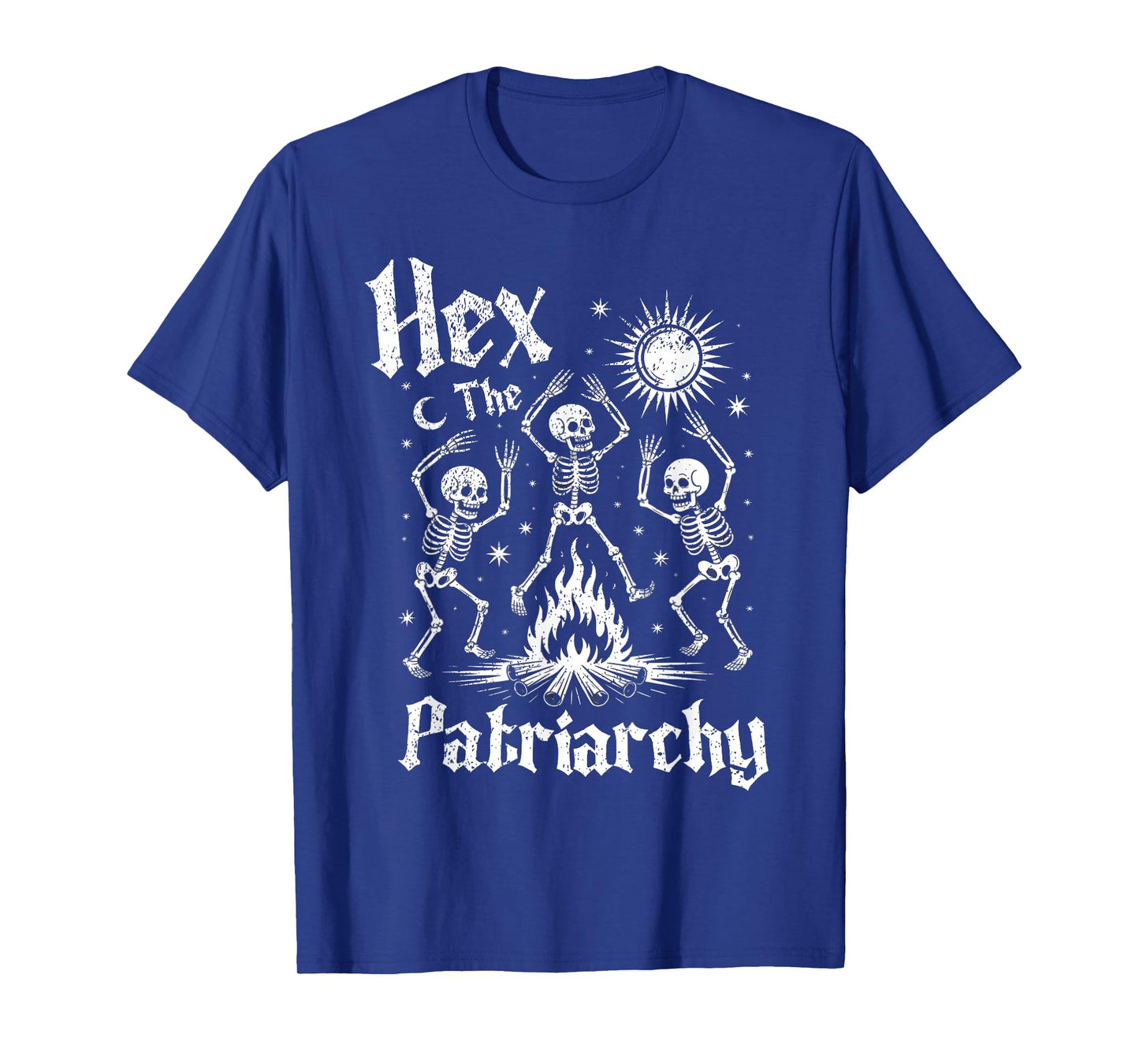 Hex The Patriarchy Halloween Skeleton Occult Feminist Witch T-Shirt