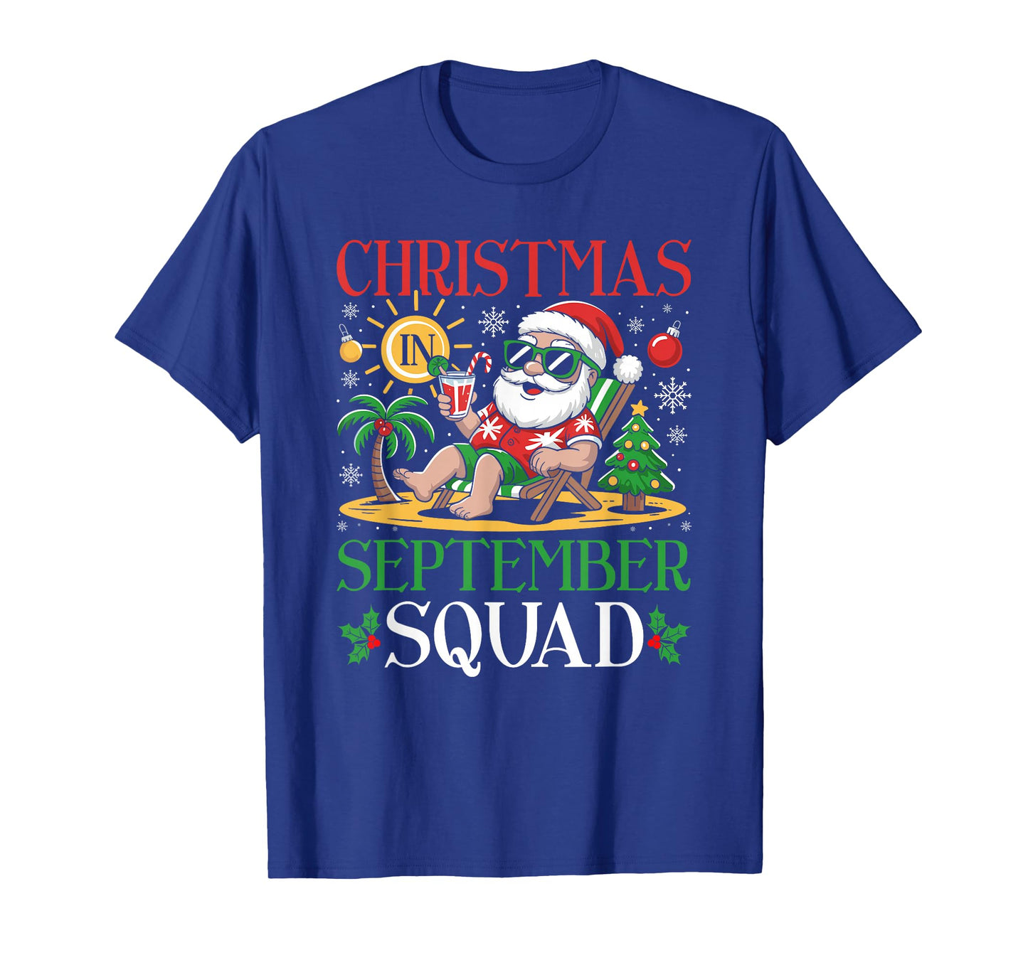 Christmas in September Squad Hawaiian Tropical Santa T-Shirt