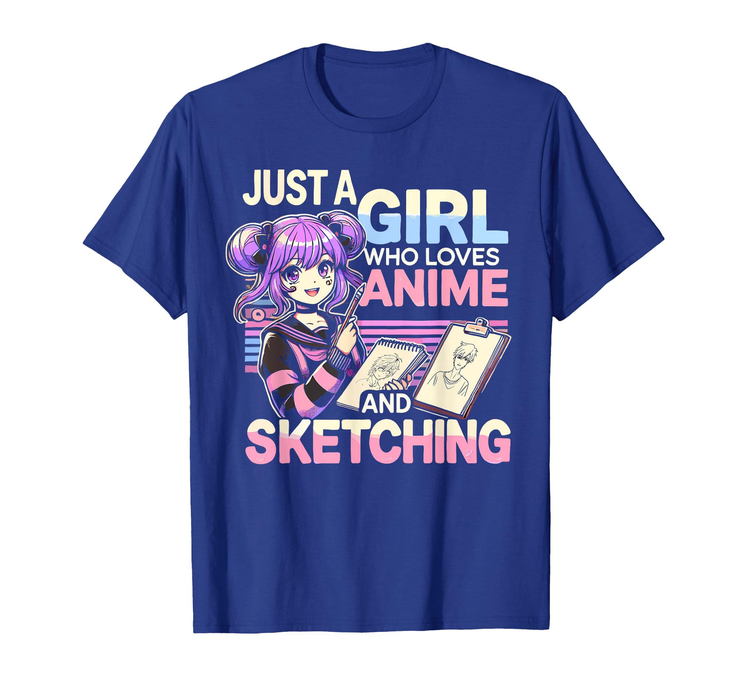 Just A Girl Who Loves Anime And Sketching, Otaku Anime T-Shirt
