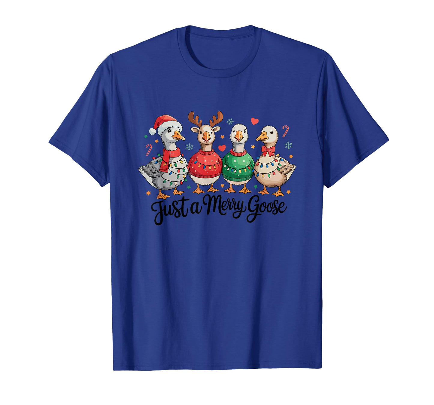 Just A Merry Goose Xmas Lights Christmas T-Shirt