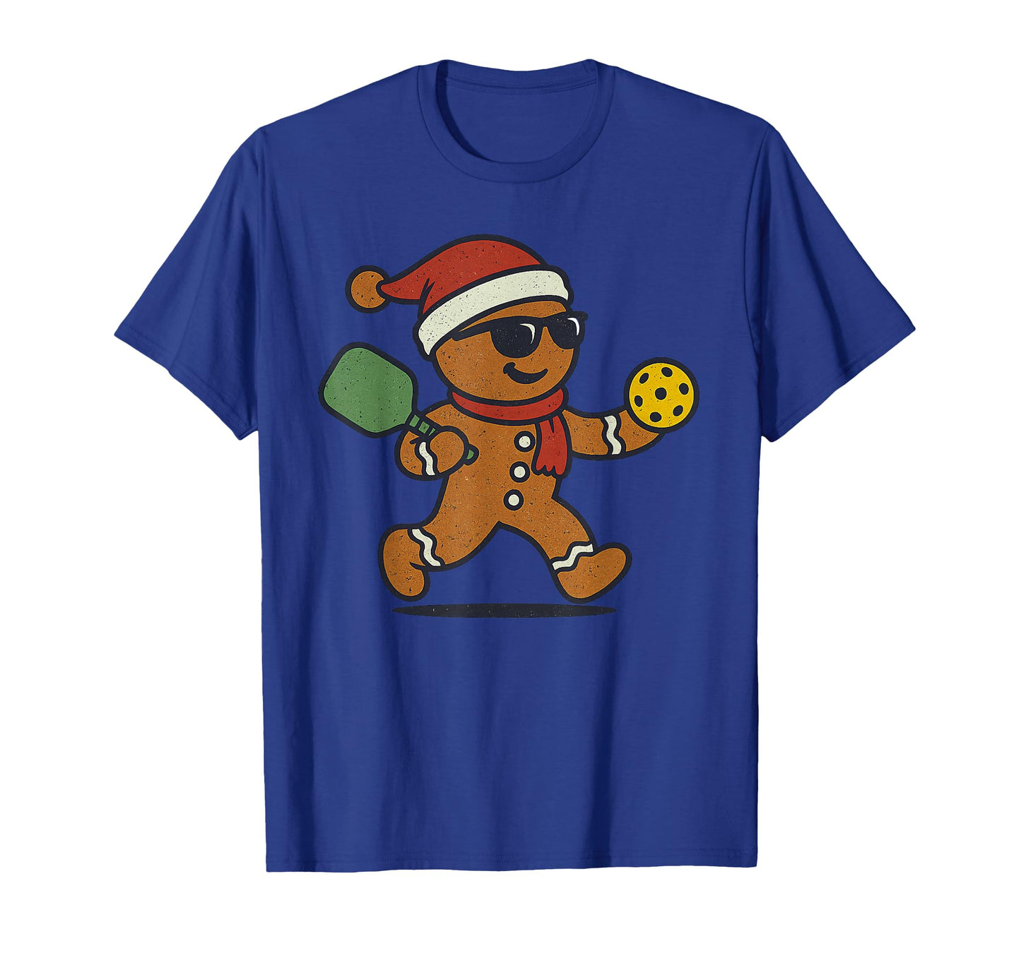 Gingerbread Playing Pickleball Christmas Vintage Funny Xmas T-Shirt