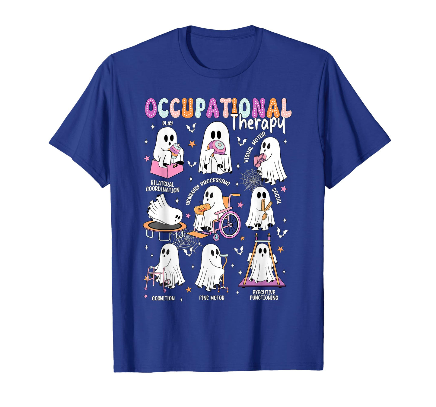 Occupational Therapy Halloween OT Retro Ghost Women Men Kids T-Shirt