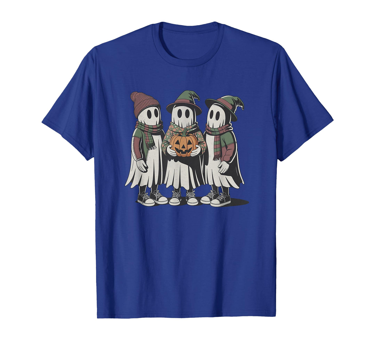 Retro Halloween Ghost Costume Spooky Season Pumpkin T-Shirt